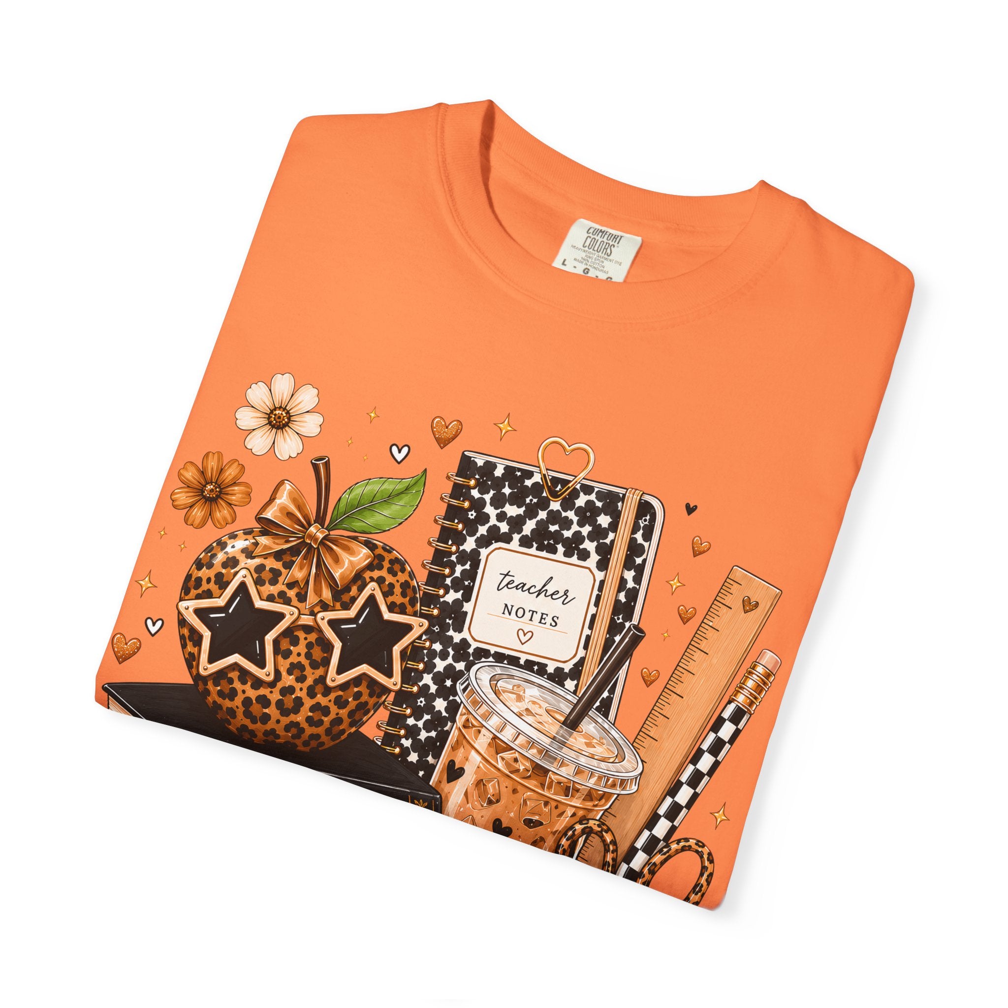 Teacher Life T‑Shirt — Teach Inspire Love Fall Apple & Coffee Graphic Tee