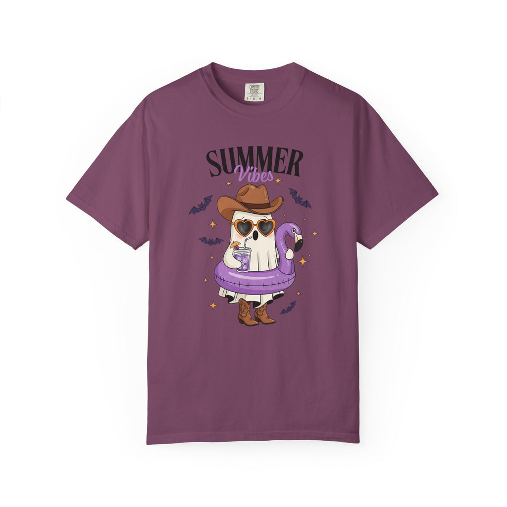 Spooky Summer Ghost T-Shirt — Cute Cowboy Hat & Sunglasses Funny Tee - Midnight Eye, LLC