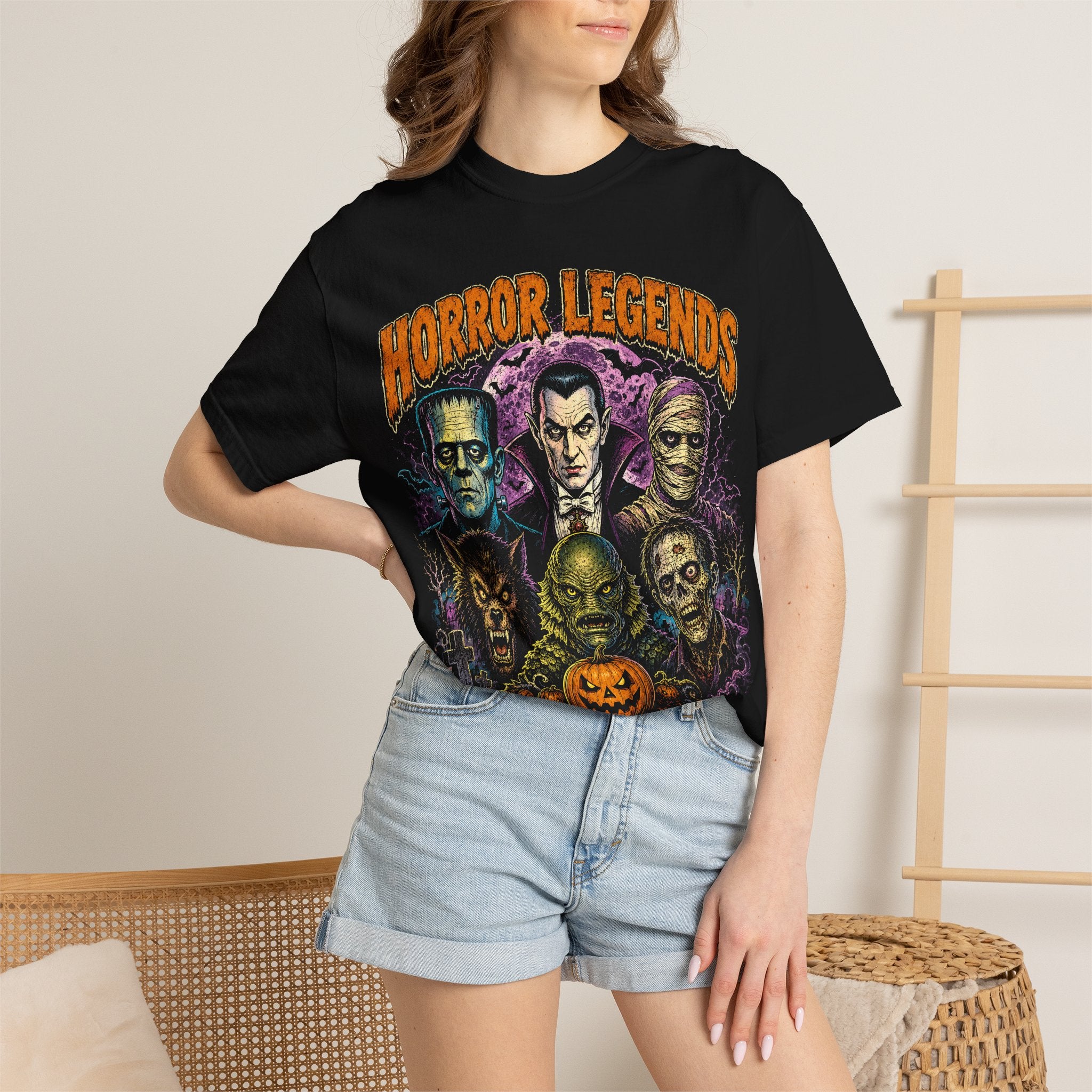 Horror Legends T-Shirt — Classic Monster Vintage Halloween Tee. Midnight Eye, LLC