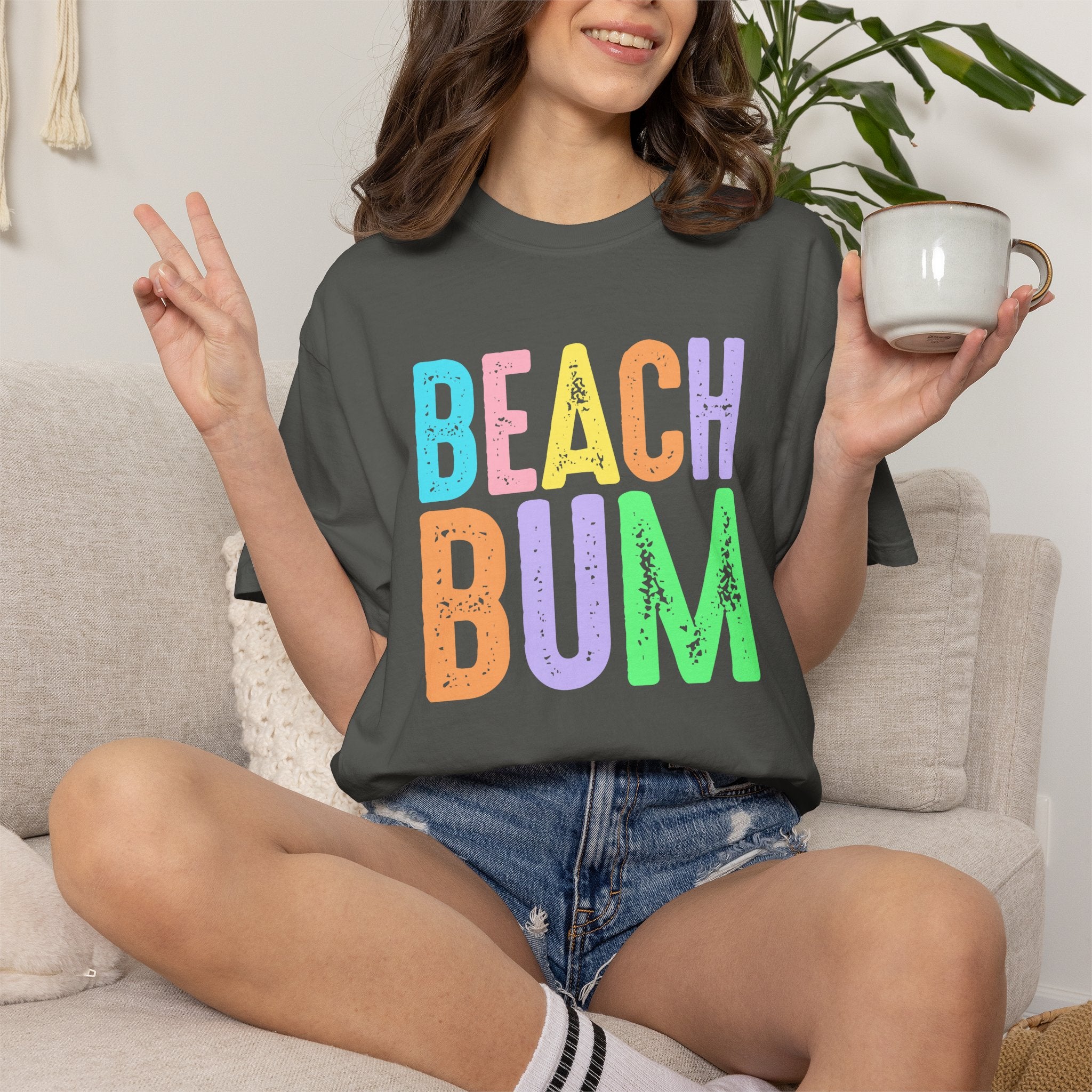 Beach Bum Summer T-Shirt — Bright Colorful Beach Tee - Midnight Eye, LLC