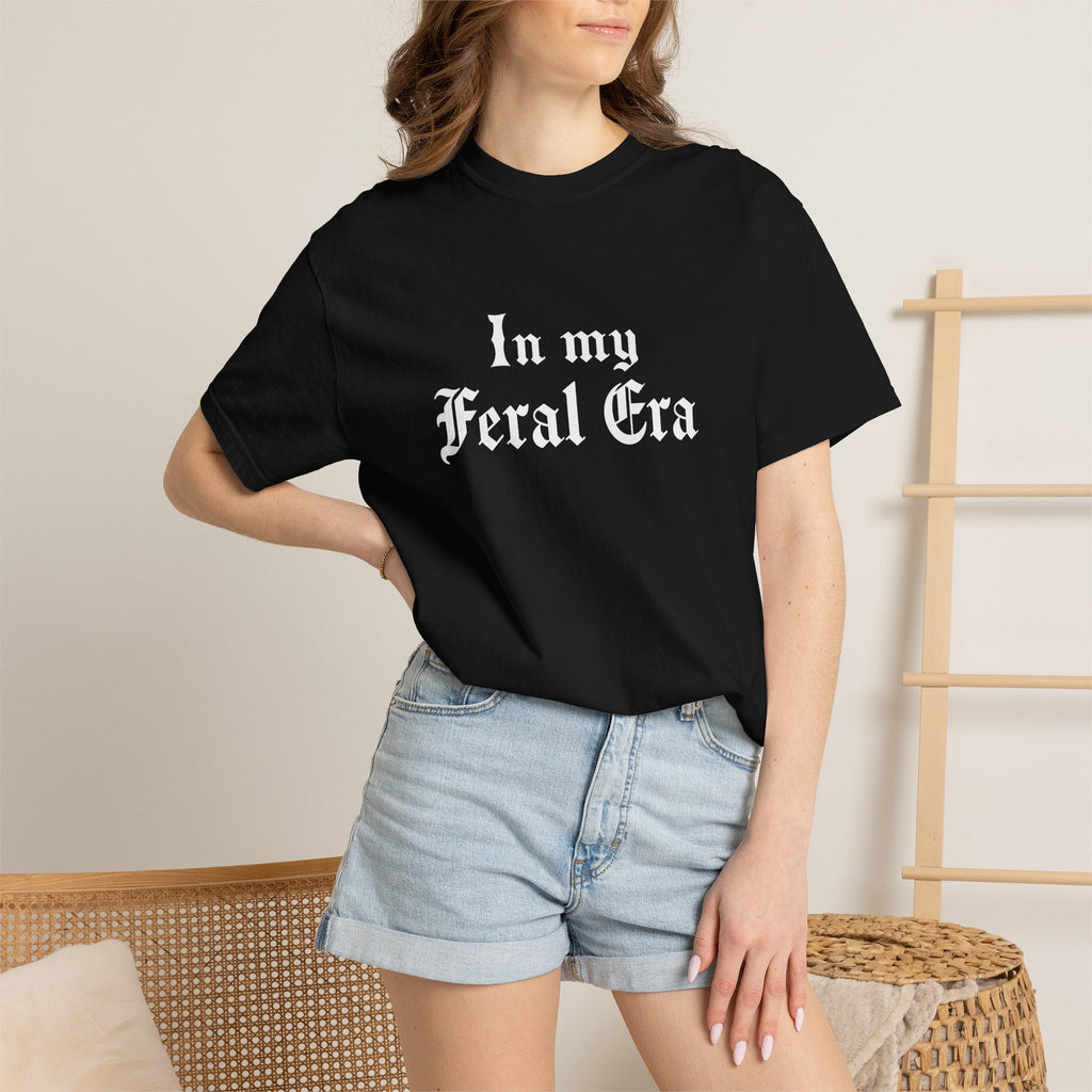 In My Feral Era Wolf T-Shirt — Mystical Moon Graphic Tee - Wolf Animal Lovers Tee - Midnight Eye, LLC