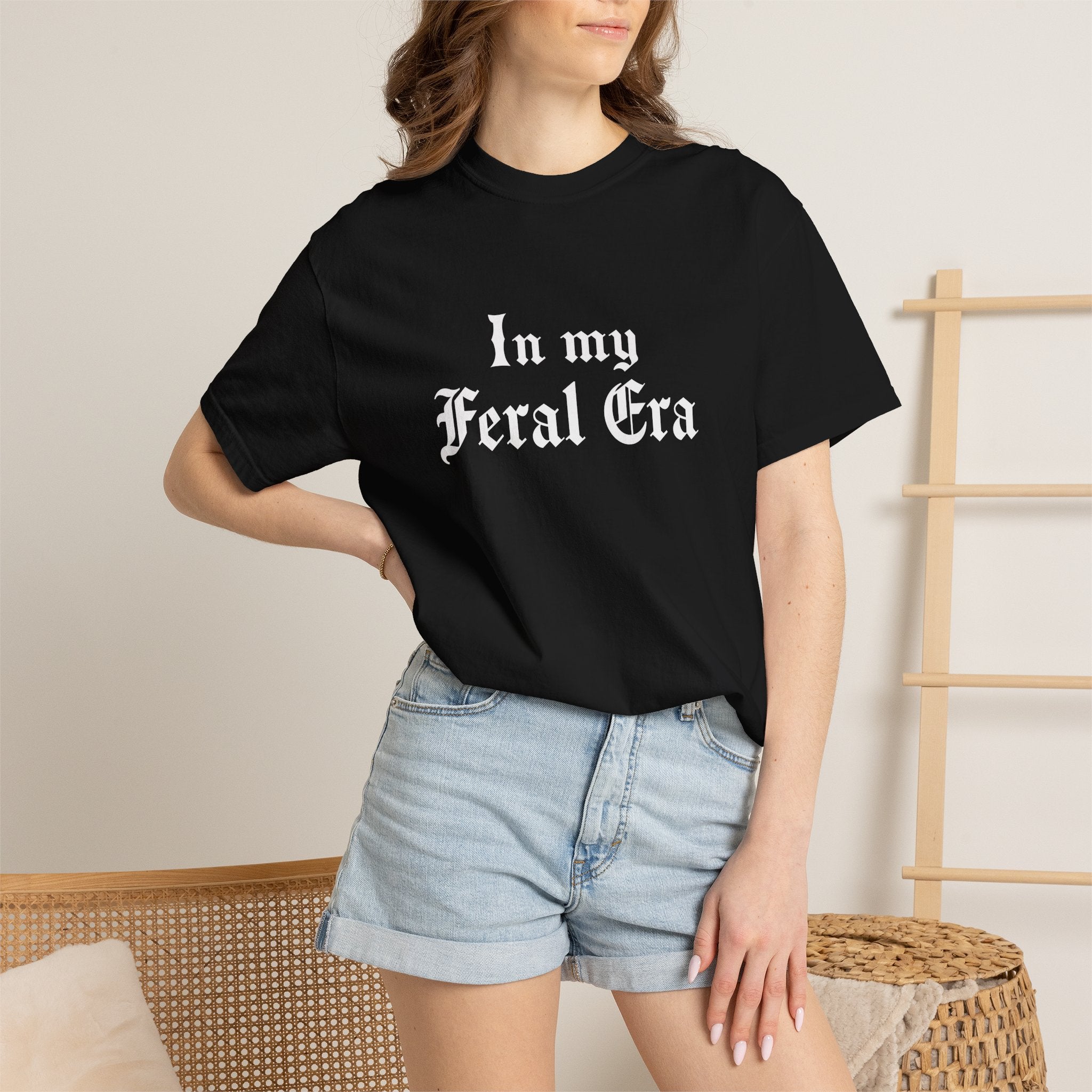 In My Feral Era Wolf T-Shirt — Mystical Moon Graphic Tee - Wolf Animal Lovers Tee - Midnight Eye, LLC