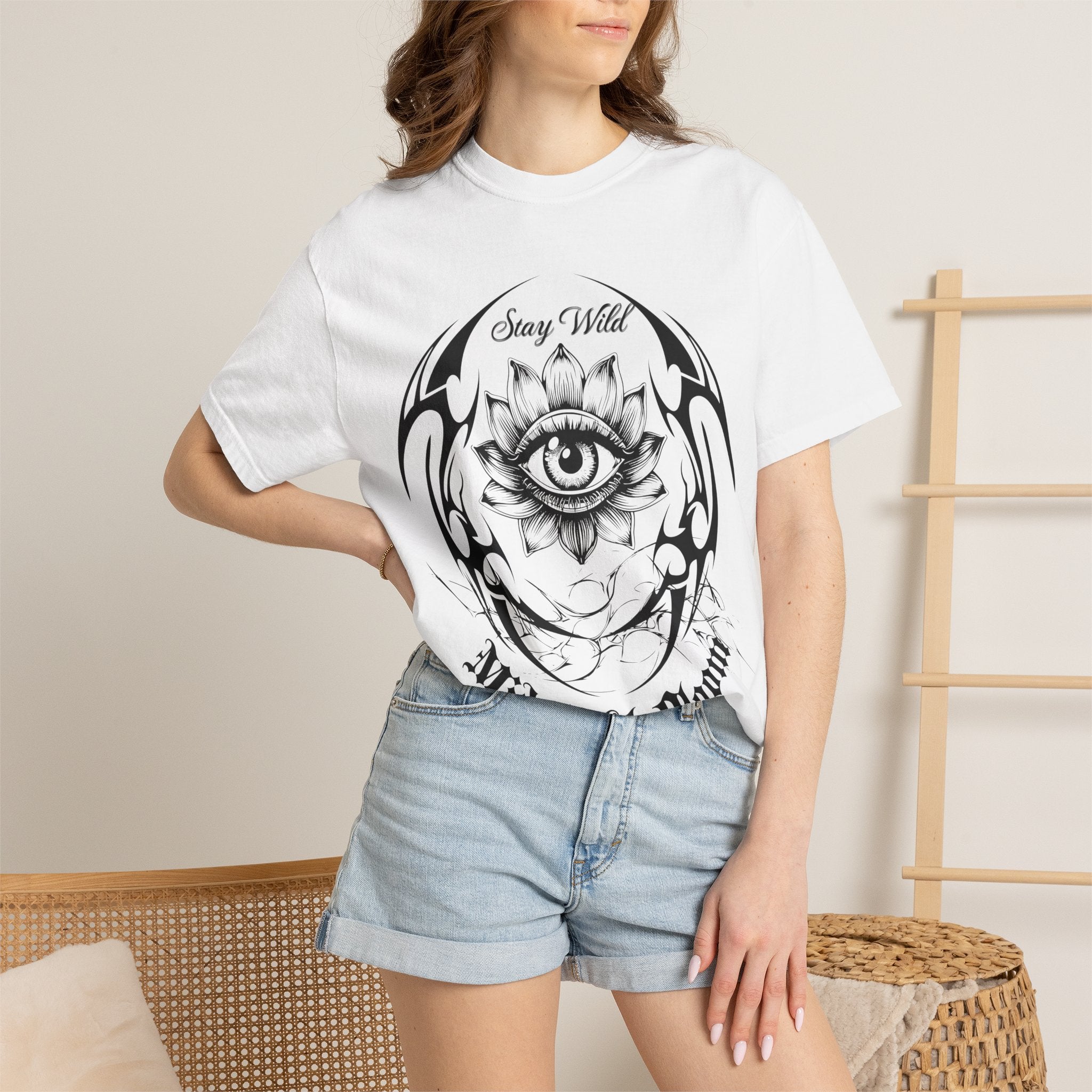 Lotus Eye Graphic T-Shirt — Cybergoth / Cyberpunk Floral Tee