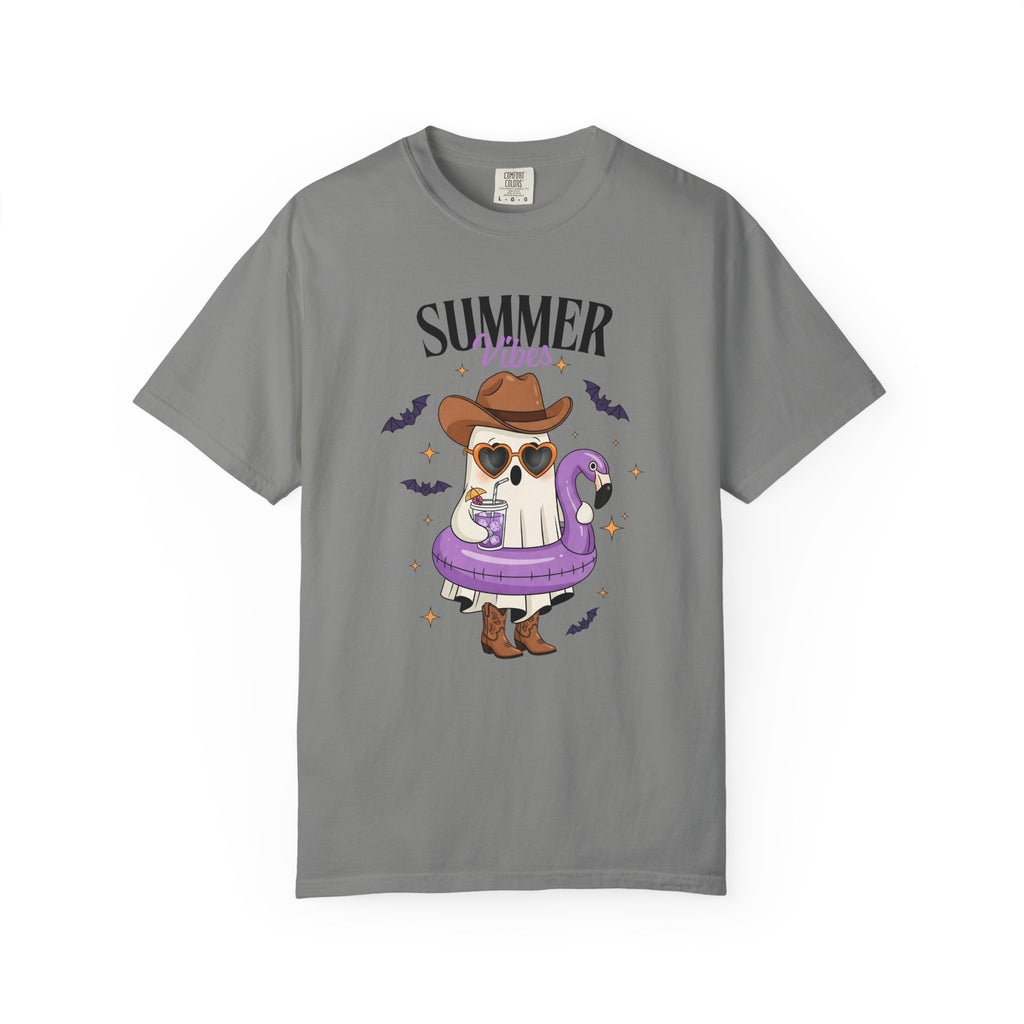 Spooky Summer Ghost T-Shirt — Cute Cowboy Hat & Sunglasses Funny Tee - Midnight Eye, LLC