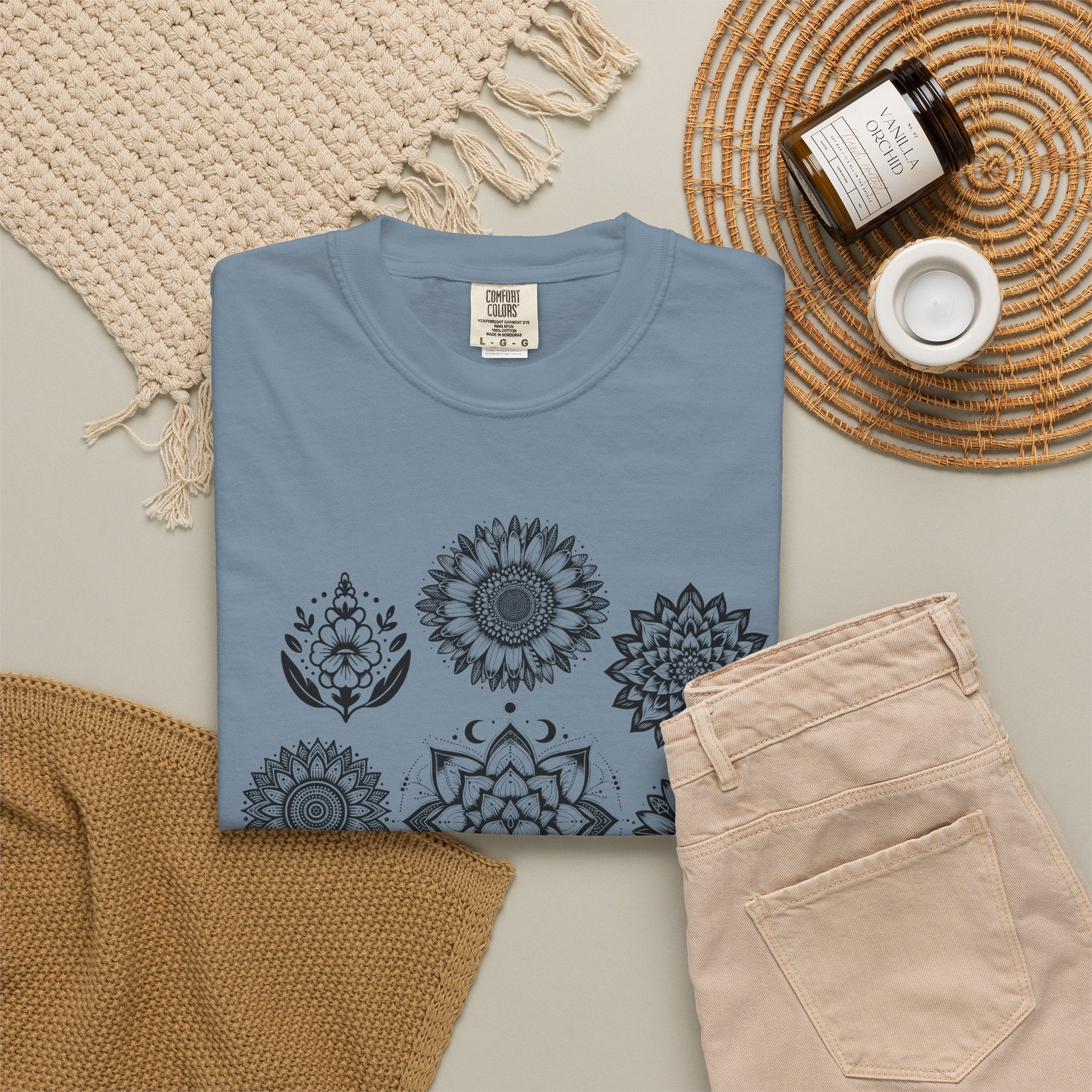 Boho Flower Collage T-Shit - Floral Graphic Tee