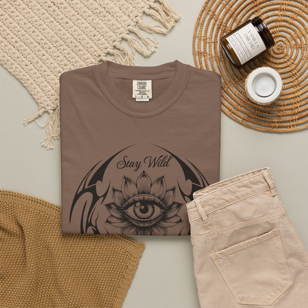 Lotus Eye Graphic T-Shirt — Cybergoth / Cyberpunk Floral Tee. Midnight Eye, LLC