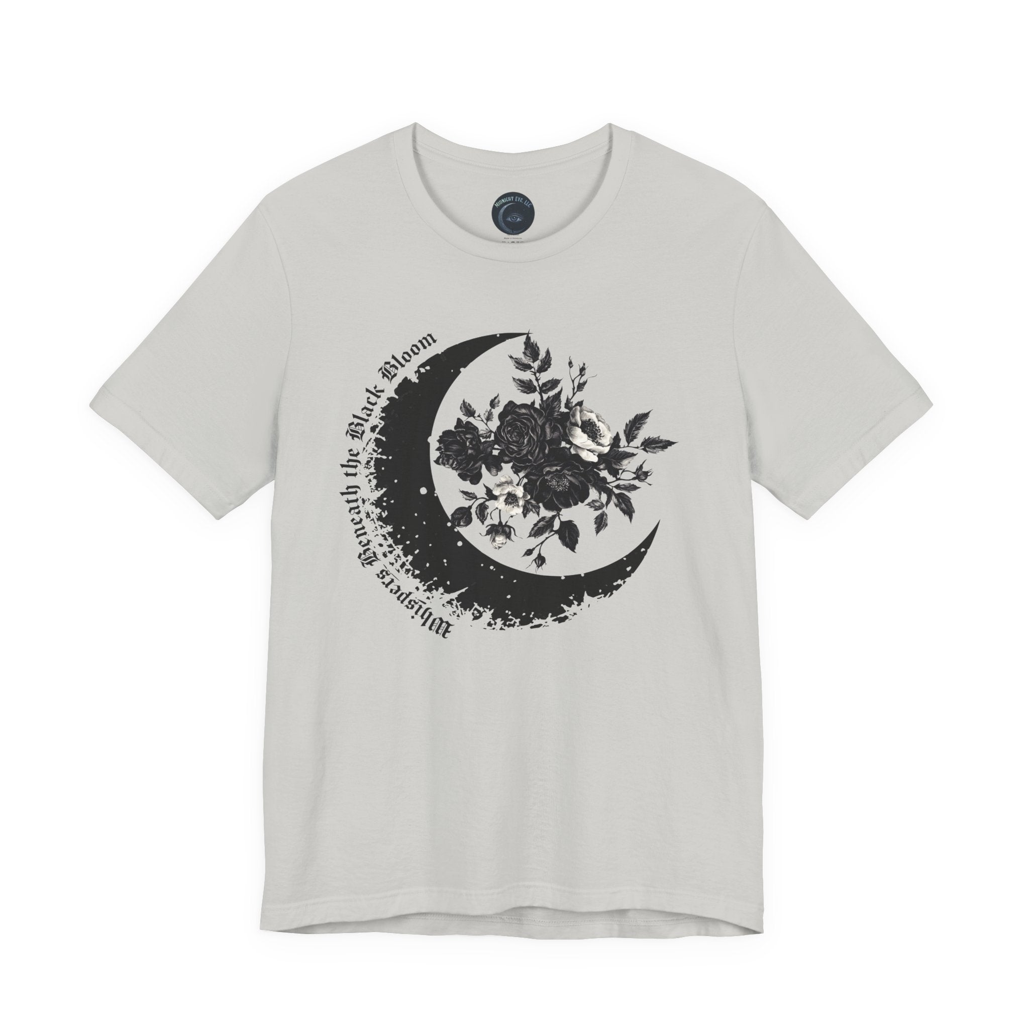 Moon Floral Tee — Crescent Moon Design - Gothic T-Shirt. Midnight Eye, LLC
