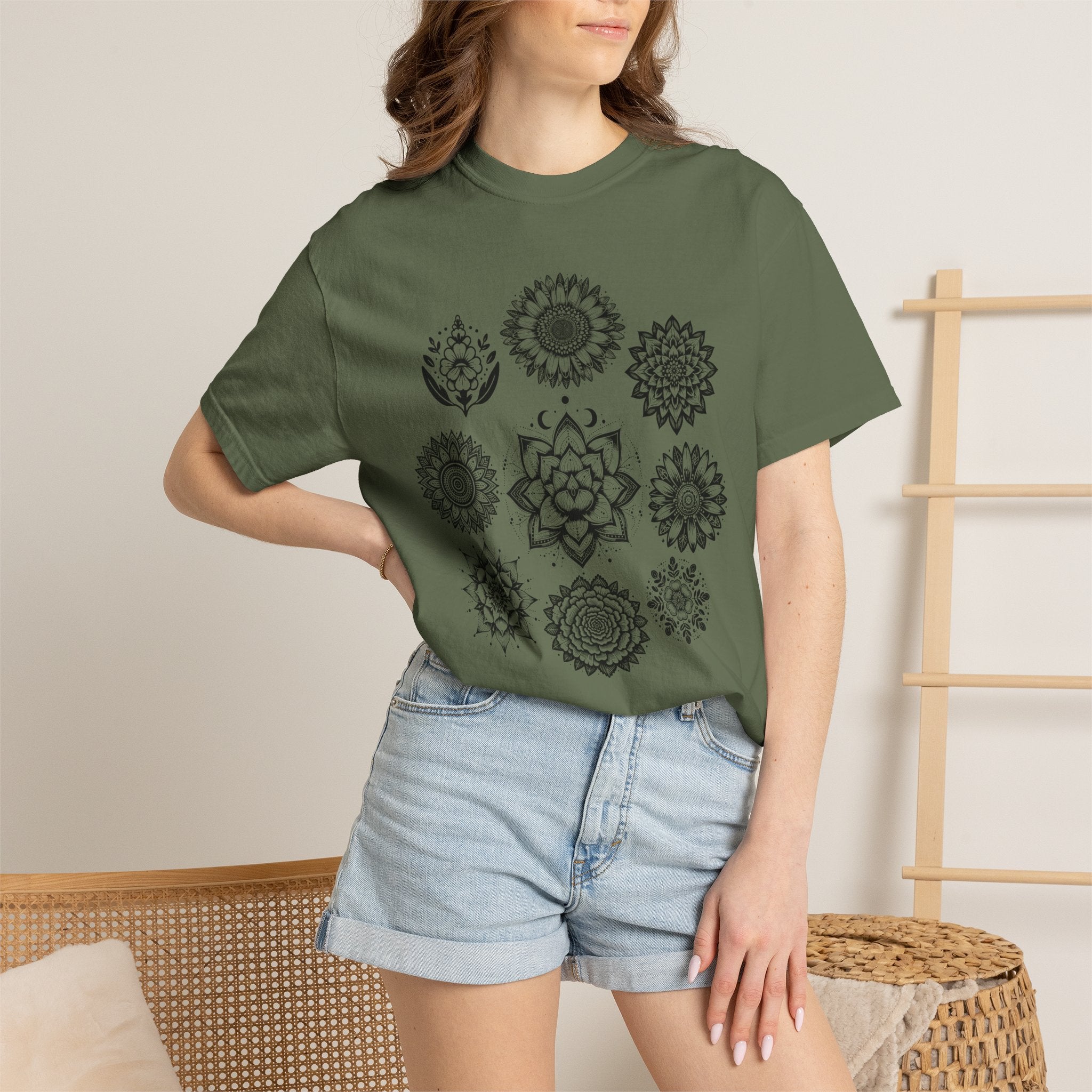 Boho Flower Collage T-Shirt - Floral Graphic Tee