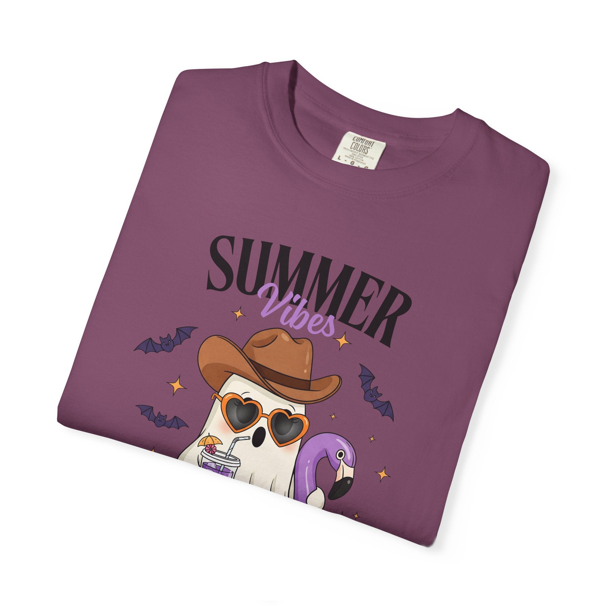 Spooky Summer Ghost T-Shirt — Cute Cowboy Hat & Sunglasses Funny Tee - Midnight Eye, LLC