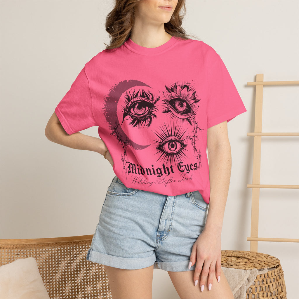 Midnight Eyes Graphic T-Shirt — Moon & Eye Gothic Vintage Tee