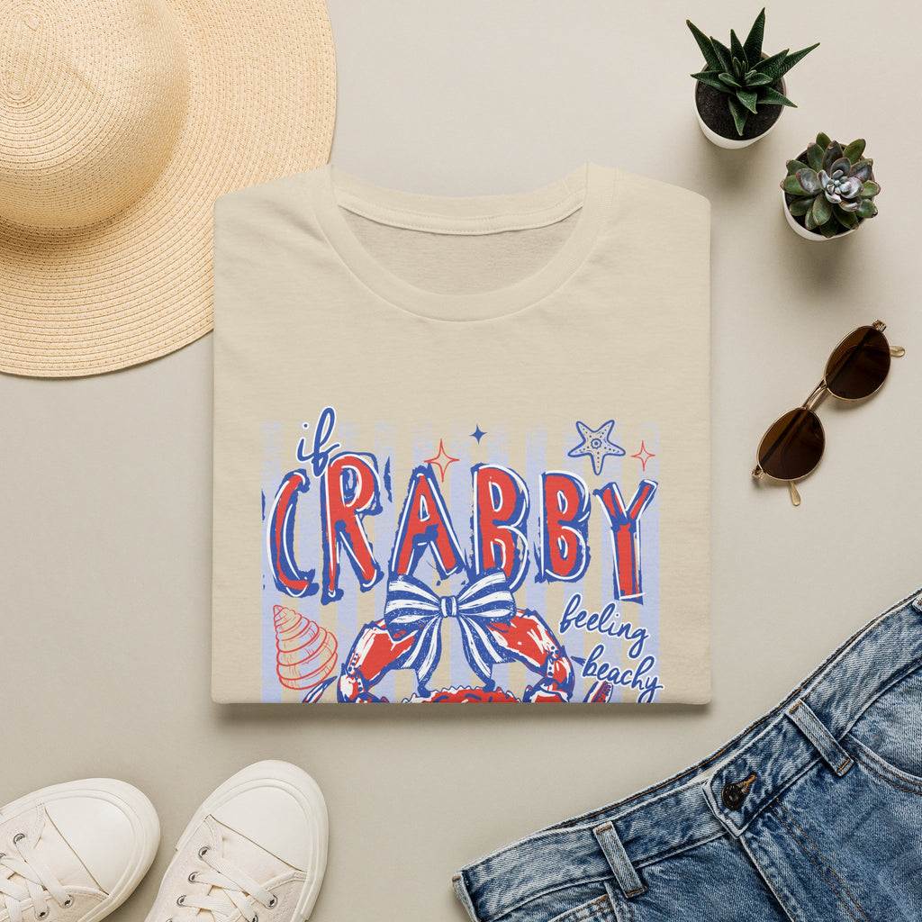 Crabby Beach T-Shirt — "If Crabby, Please Return to the Beach" Funny Summer Tee. Midnight Eye, LLC
