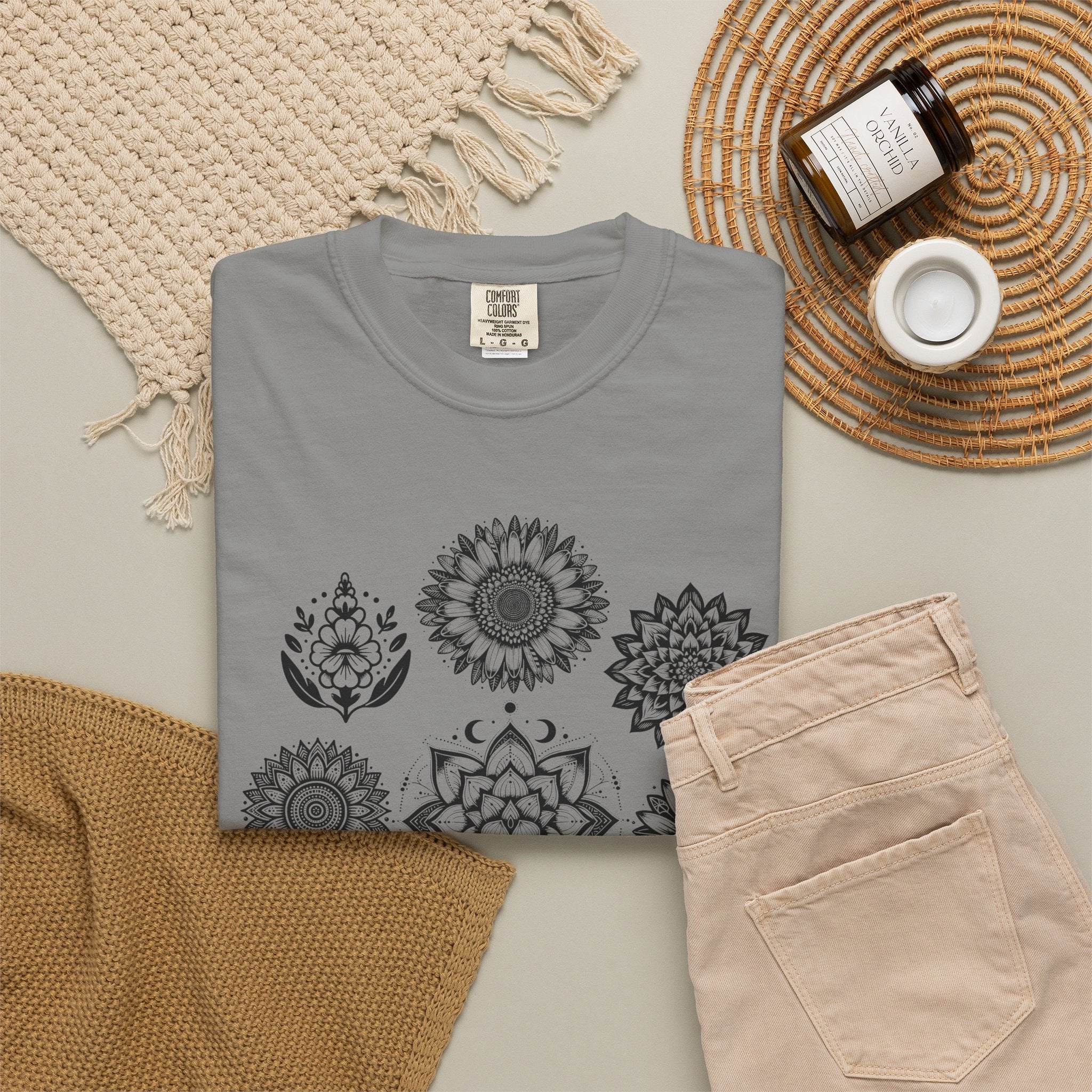 Boho Flower Collage T-Shit - Floral Graphic Tee