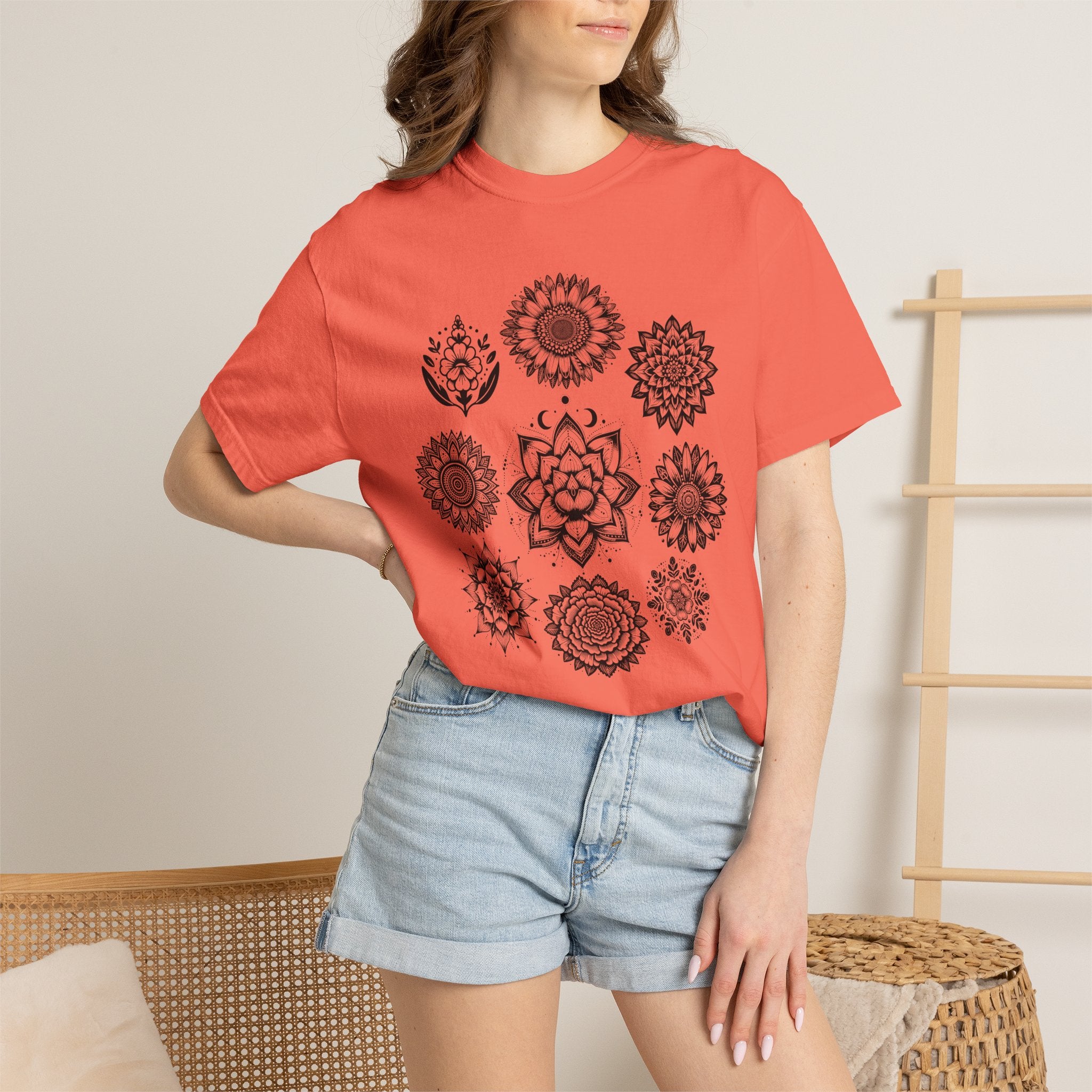 Boho Flower Collage T-Shirt - Floral Graphic Tee