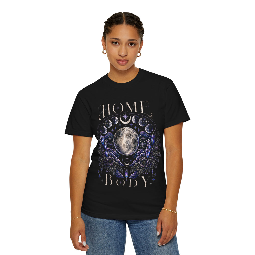 Moon Phases T-Shirt — “Home Body” Lunar Graphic Tee