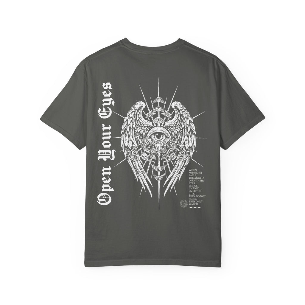 Winged - Eye & Red Rose Graphic T-Shirt - Gothic Tee - Rock Band T-Shirt - Streetwear T-Shirt - Midnight Eye, LLC