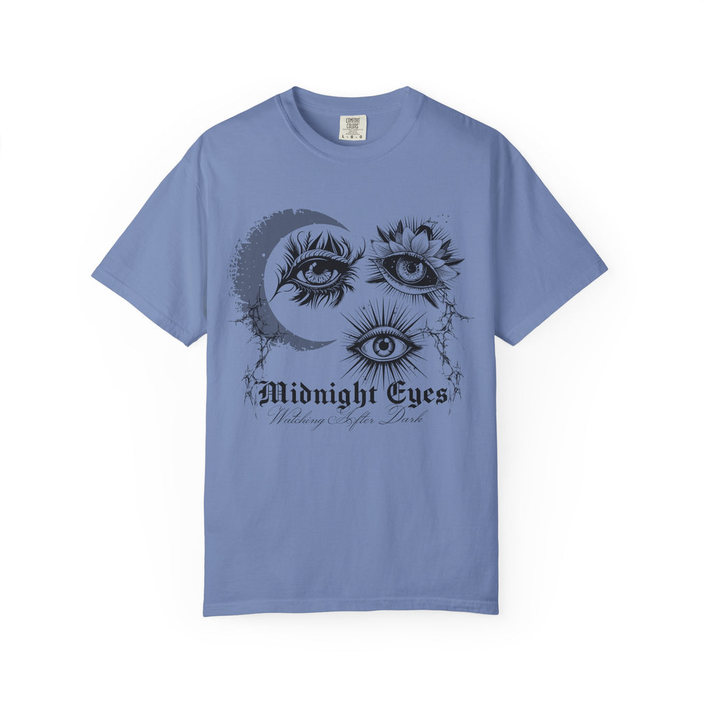 Midnight Eyes Graphic T-Shirt — Moon, Sun & Mystic Eye Illustration