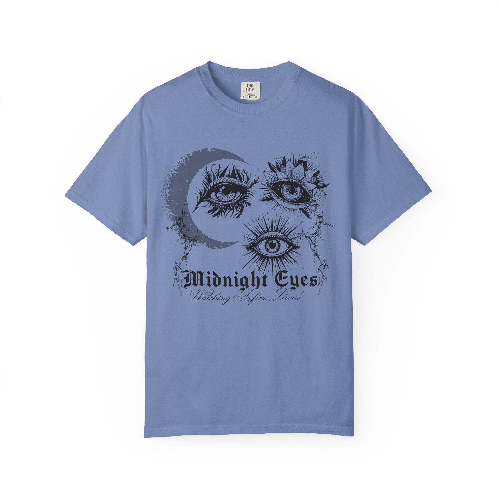Midnight Eyes Graphic T-Shirt — Moon, Sun & Mystic Eye Illustration