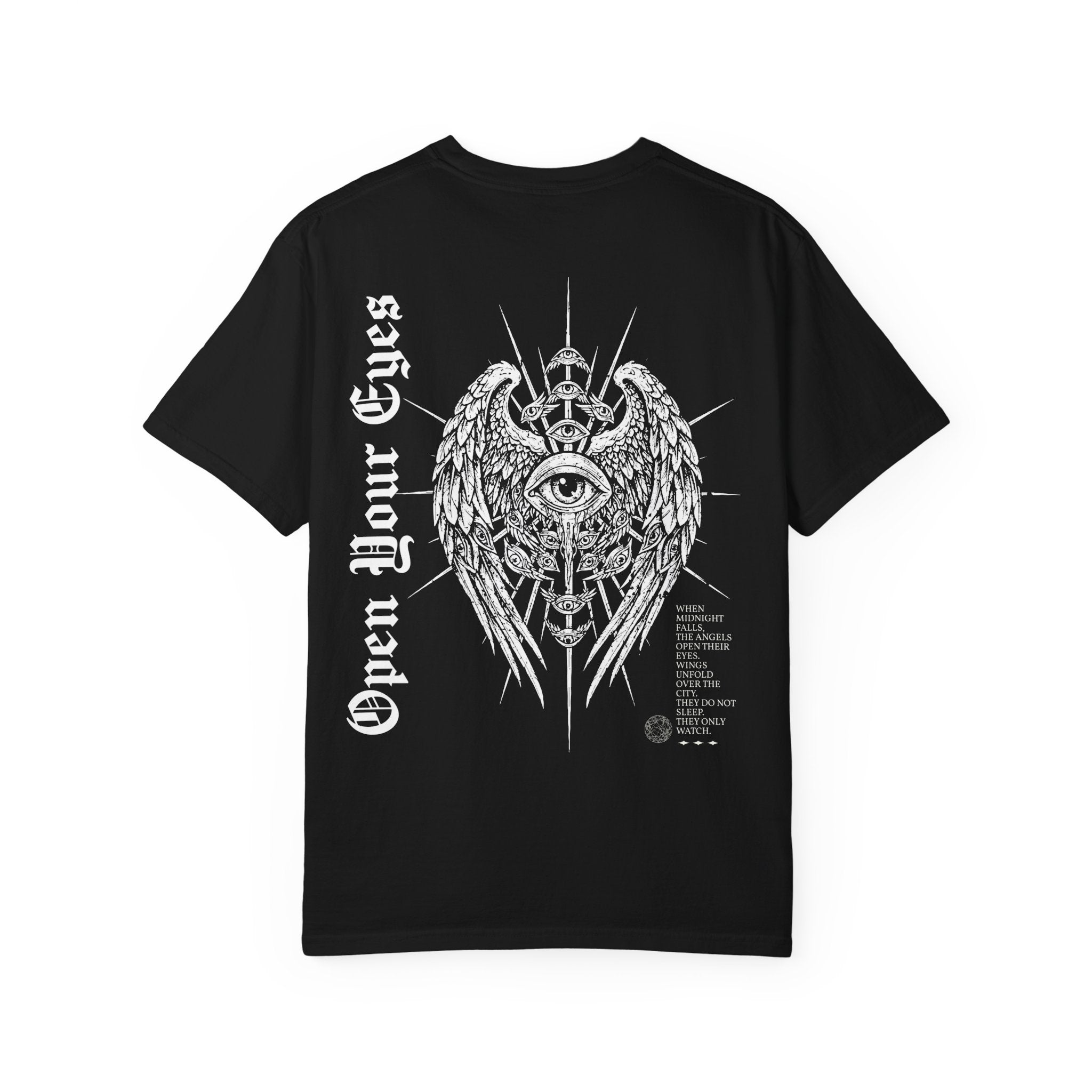 Winged - Eye & Red Rose Graphic T-Shirt - Gothic Tee - Rock Band T-Shirt - Streetwear T-Shirt - Midnight Eye, LLC