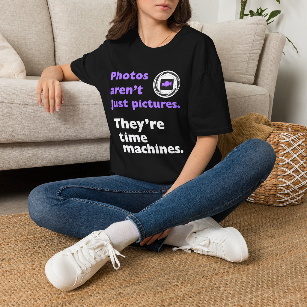 Photography Quote Women's Tee — "Photos aren't just pictures. They're time machines." - Midnight Eye, LLC