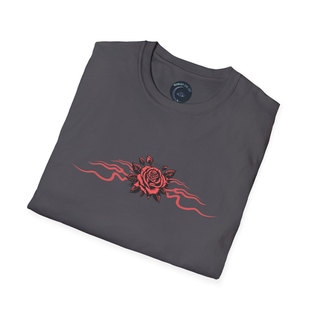Winged - Eye Graphic Tee — Third Eye Rock Band Shirt - Streetwear Tee - Gothic Red Rose T-Shirt - Midnight Eye, LLC
