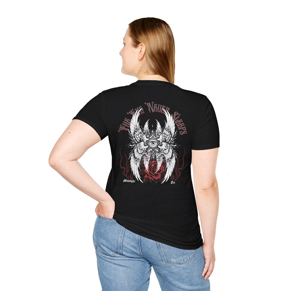 Winged - Eye Graphic Tee — Third Eye Rock Band Shirt - Streetwear Tee - Gothic Red Rose T-Shirt - Midnight Eye, LLC
