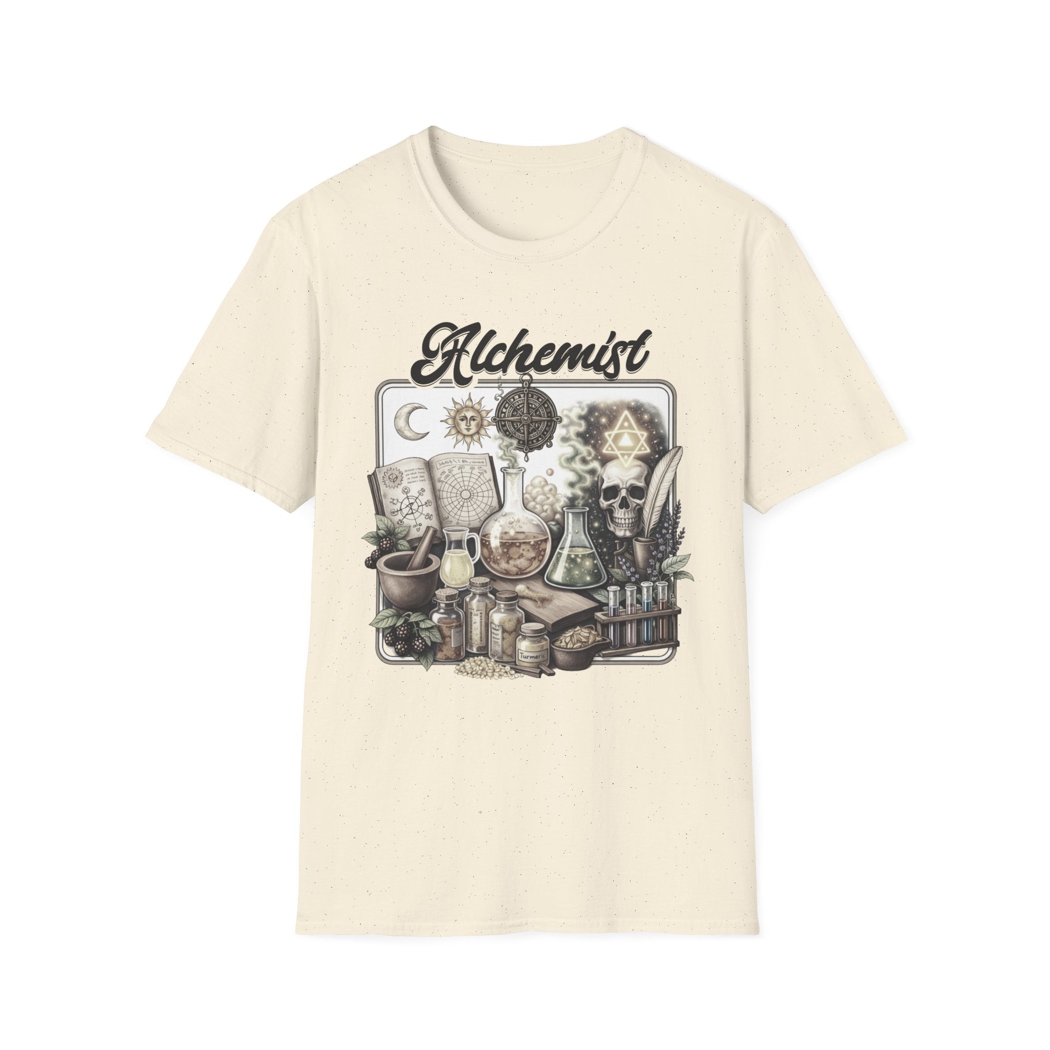 Alchemist T-Shirt — Vintage Apothecary Magic Design - Mystical Tee - Midnight Eye, LLC