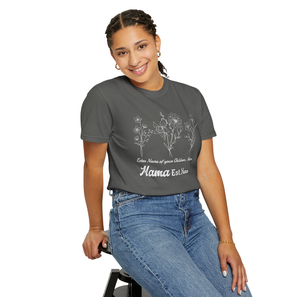 Personalized T-Shirt - "MAMA" with Children's Name and Year - Midnight Eye, LLC