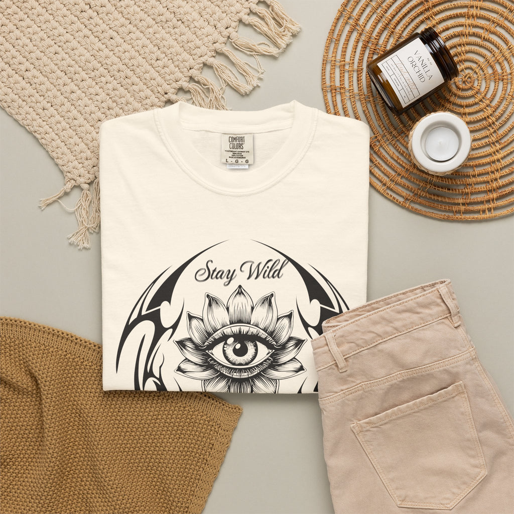 Lotus Eye Graphic T-Shirt — Cybergoth / Cyberpunk Floral Tee. Midnight Eye, LLC