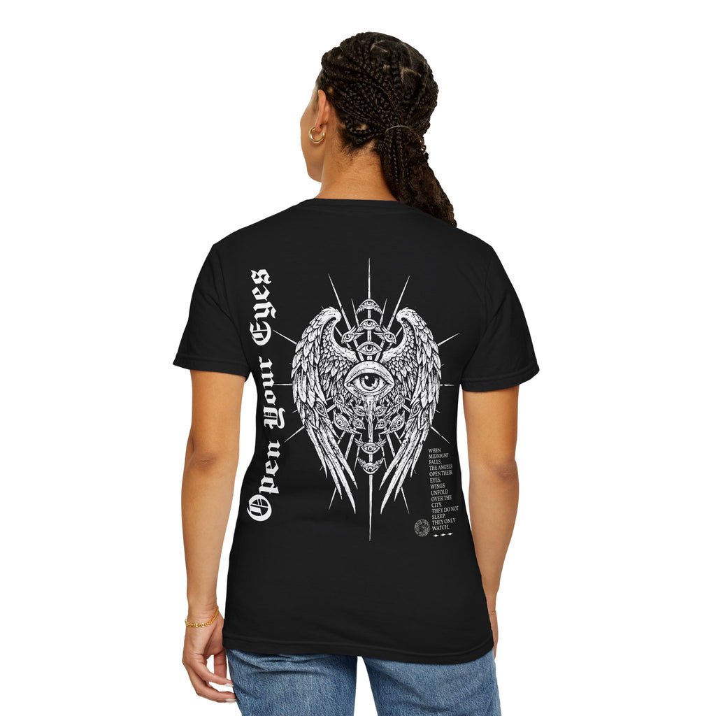 Winged - Eye & Red Rose Graphic T-Shirt - Gothic Tee - Rock Band T-Shirt - Streetwear T-Shirt - Midnight Eye, LLC