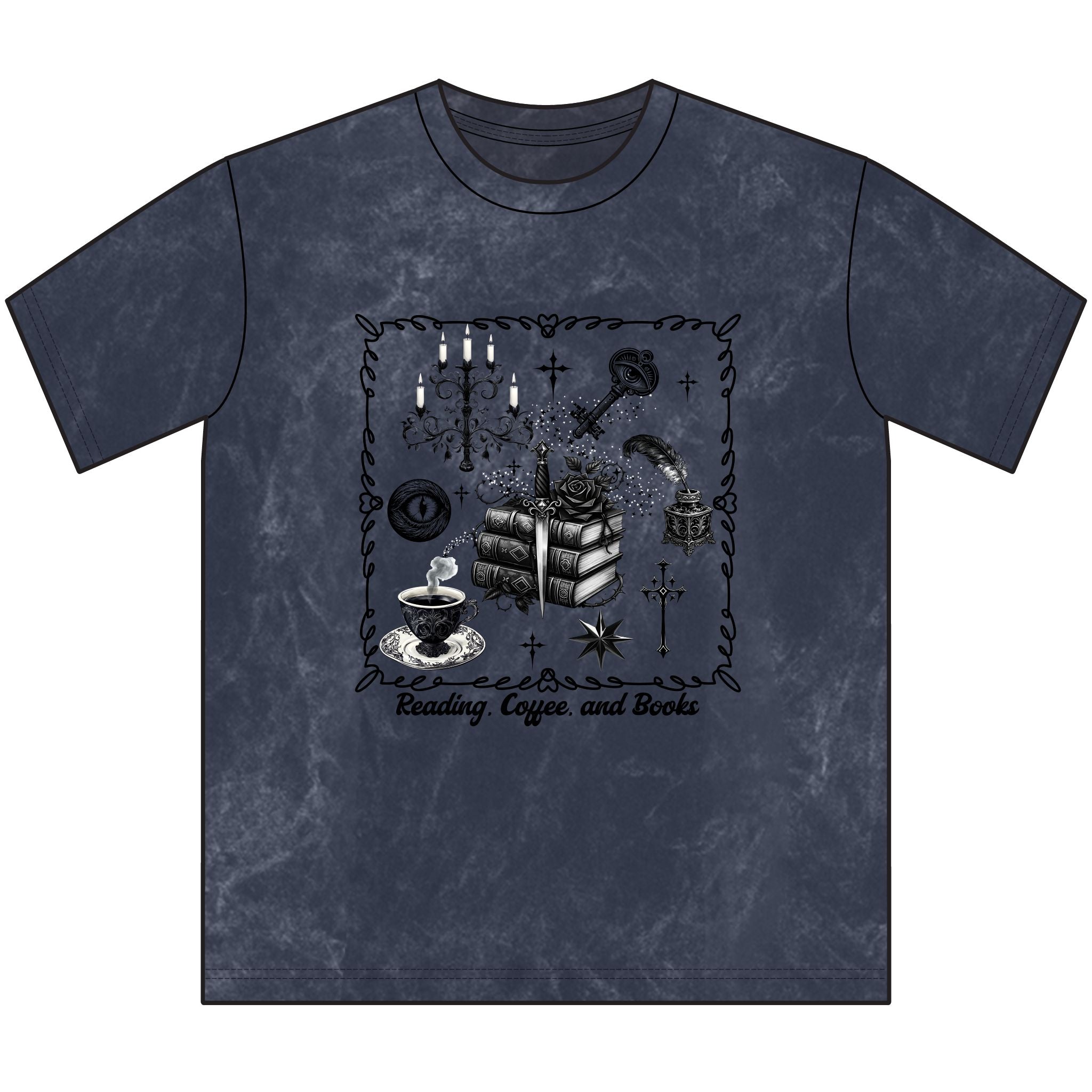 Mystic Reading Tee — "Reading, Love, and Mystery Books" Vintage Graphic Shirt