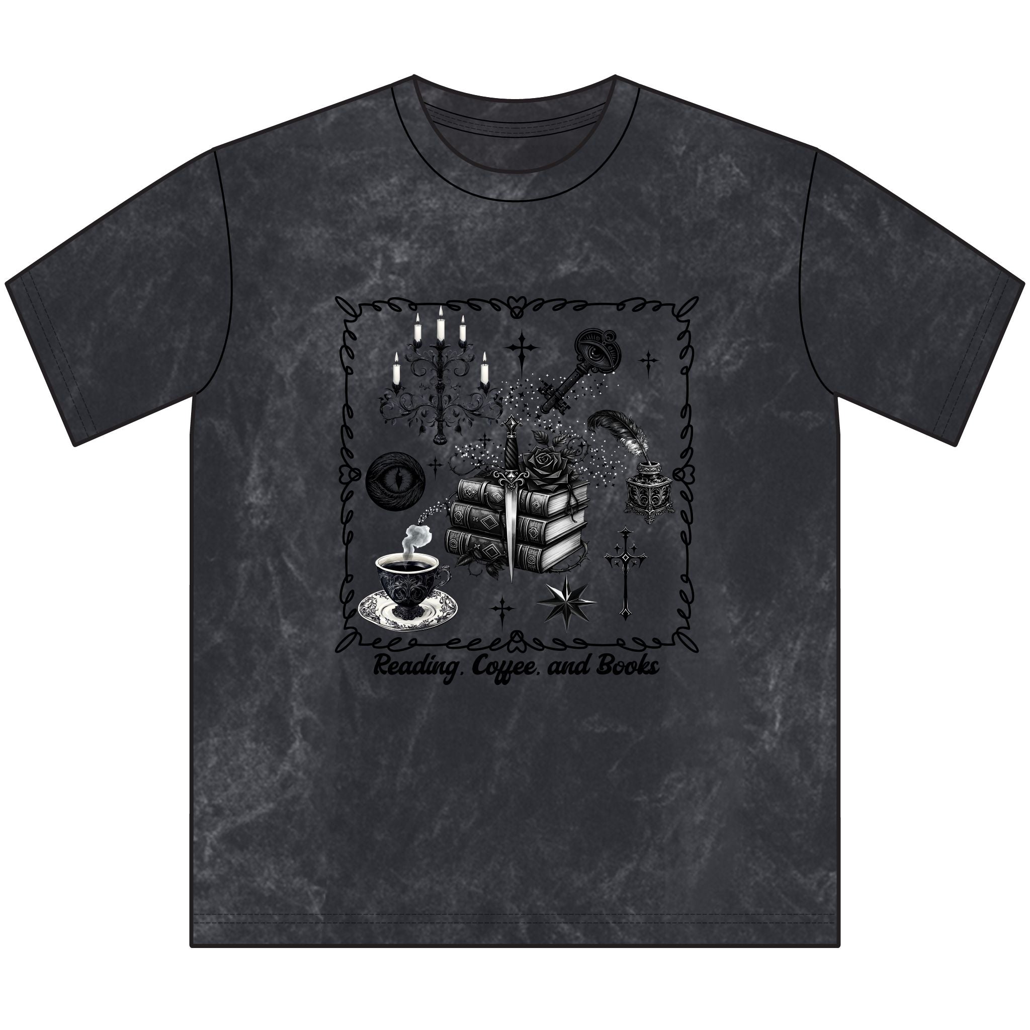 Mystic Reading Tee — "Reading, Love, and Mystery Books" Vintage Graphic Shirt