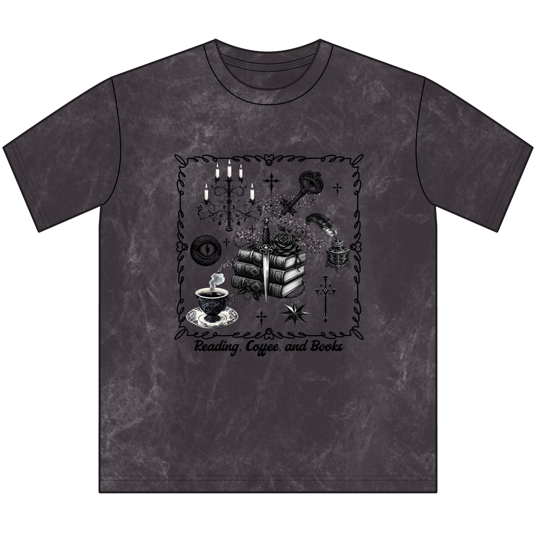 Mystic Reading Tee — "Reading, Love, and Mystery Books" Vintage Graphic Shirt