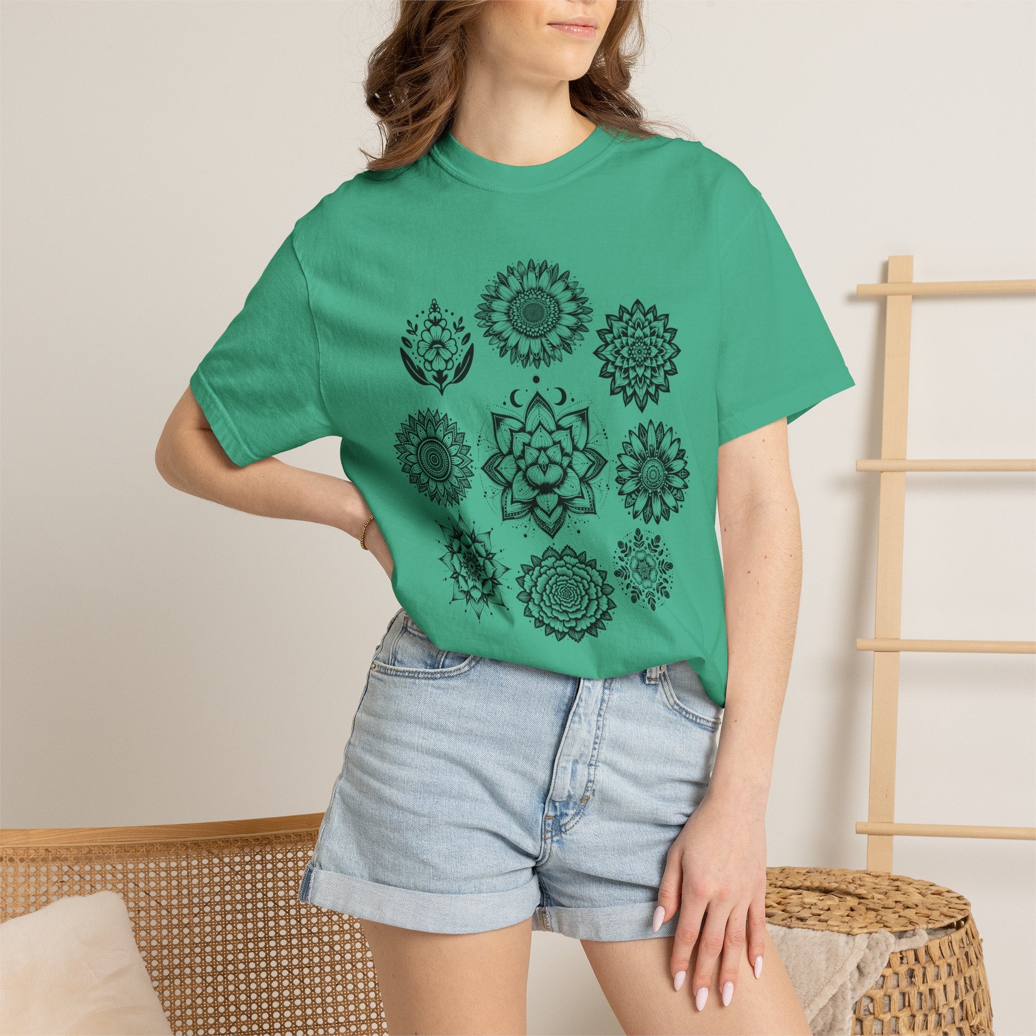 Boho Flower Collage T-Shirt - Floral Graphic Tee