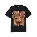Highland Cow Floral Tee — Cute Cow Graphic T-Shirt