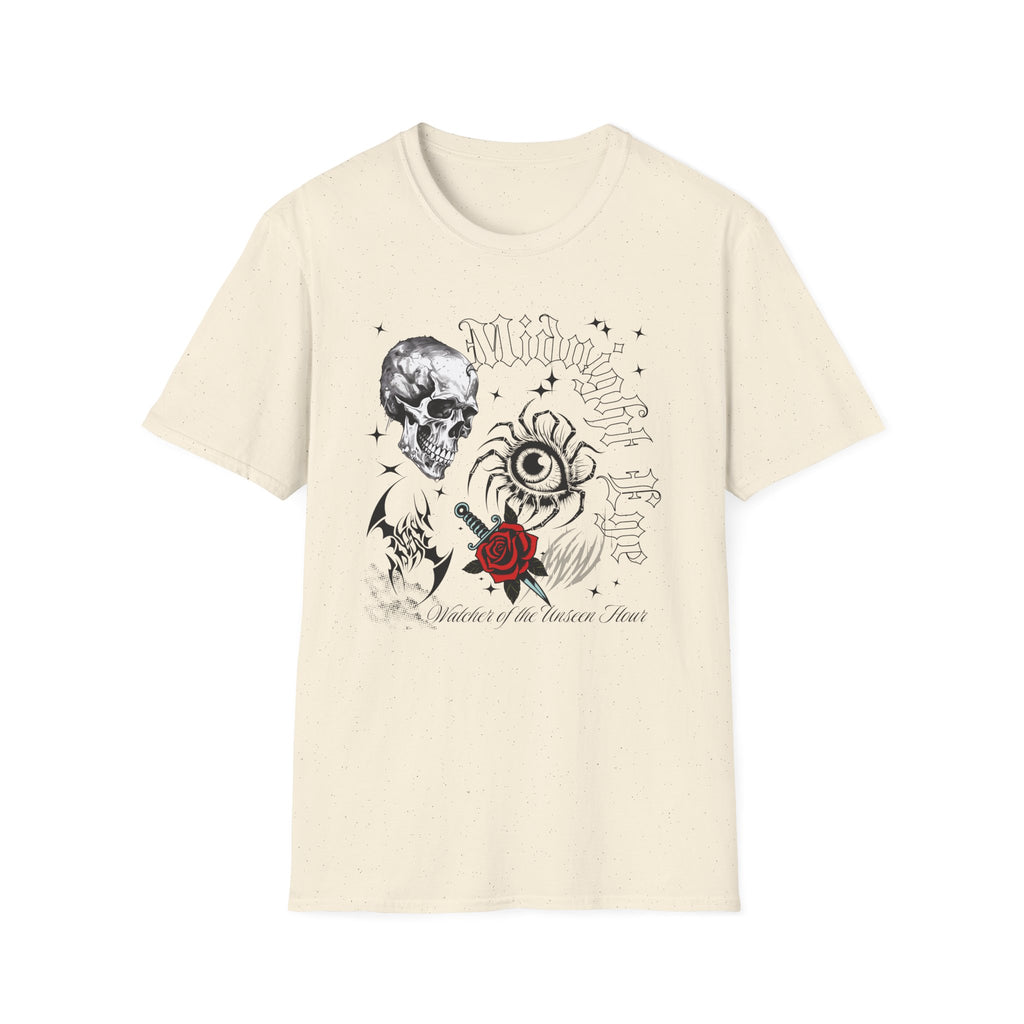 Skull & Red Rose Graphic T-Shirt – Mystic Eye, Tarot - Inspired Gothic Tee - Vintage Tee - Dark Aesthetic T-Shirt - Midnight Eye, LLC