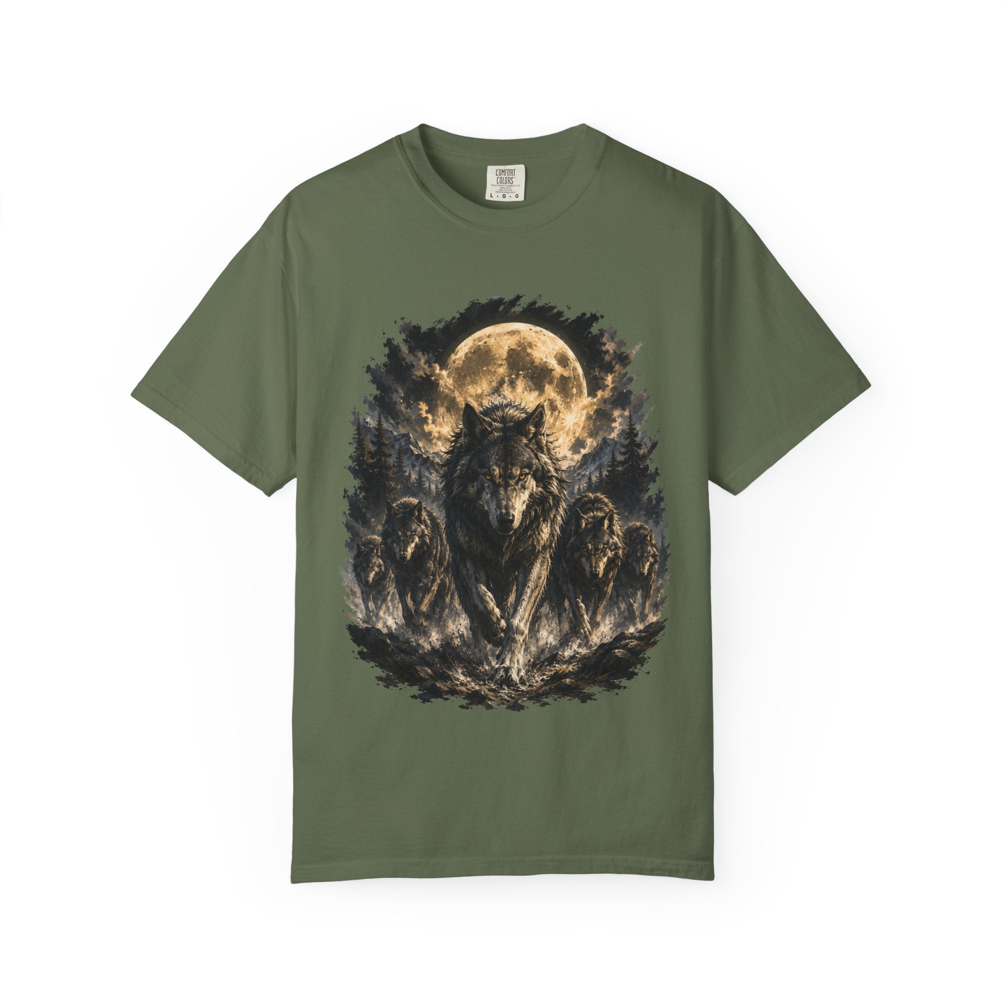 Wolf Pack Mystical Moon T-Shirt — Vintage Moonlit Forest Graphic Tee