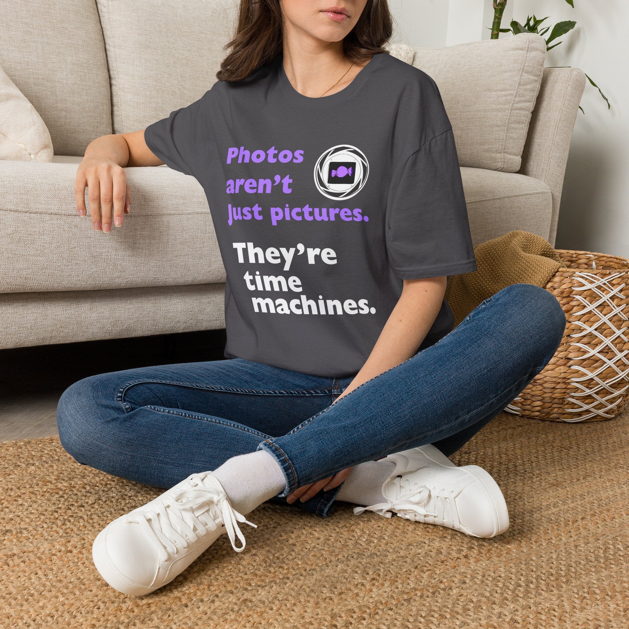 Photography Quote Women's Tee — "Photos aren't just pictures. They're time machines." - Midnight Eye, LLC