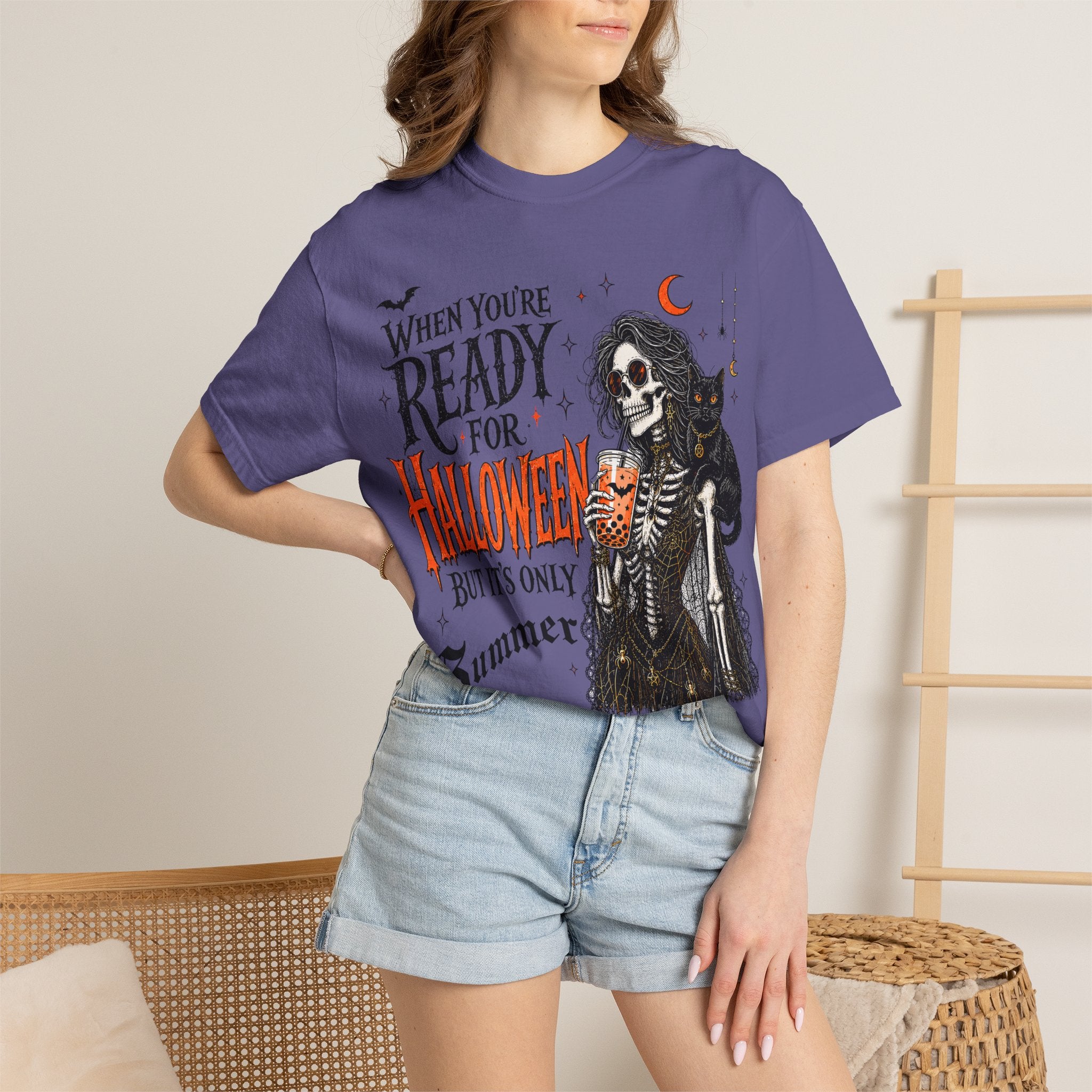 Halloween-Ready Grim Reaper T-Shirt – “When You’re Ready for Halloween but It’s Only Summer”