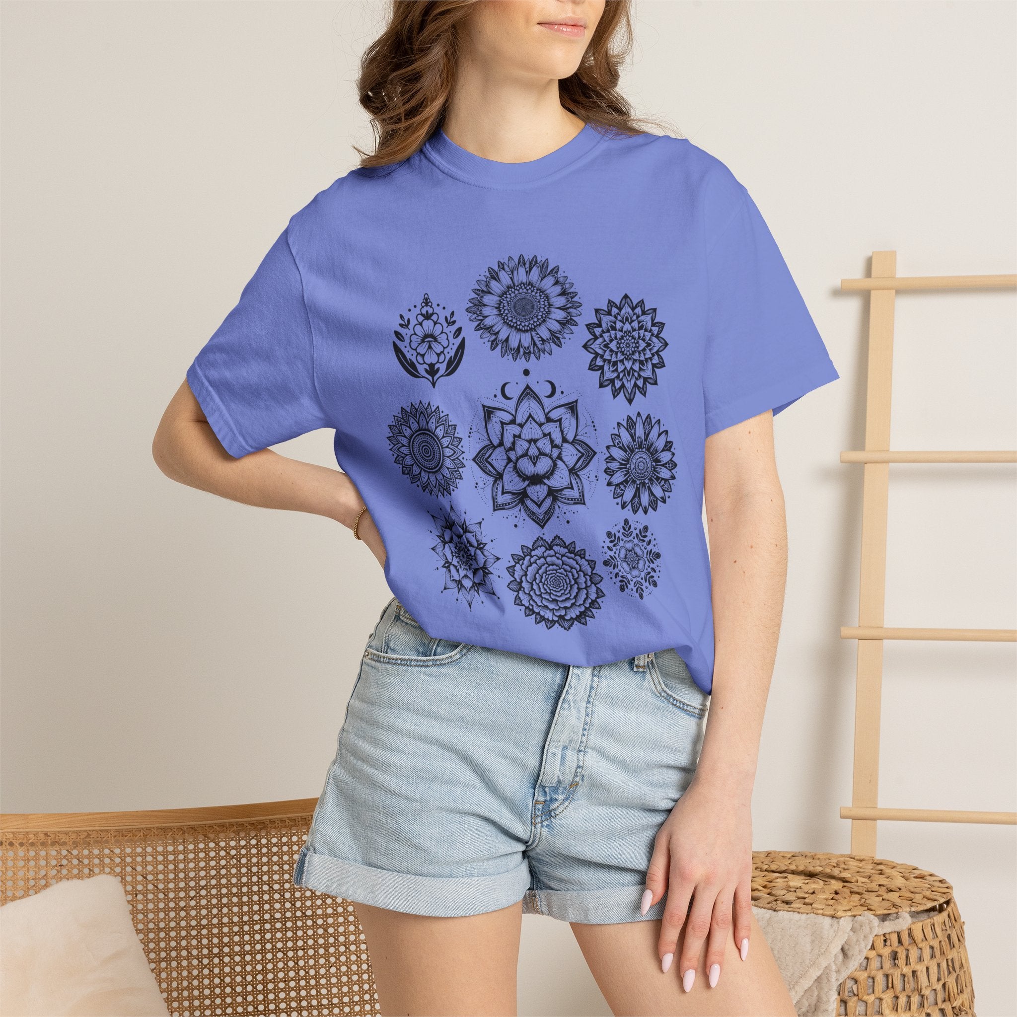 Boho Flower Collage T-Shit - Floral Graphic Tee
