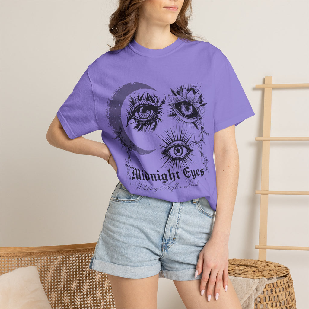 Midnight Eyes Graphic T-Shirt — Moon & Eye Gothic Vintage Tee