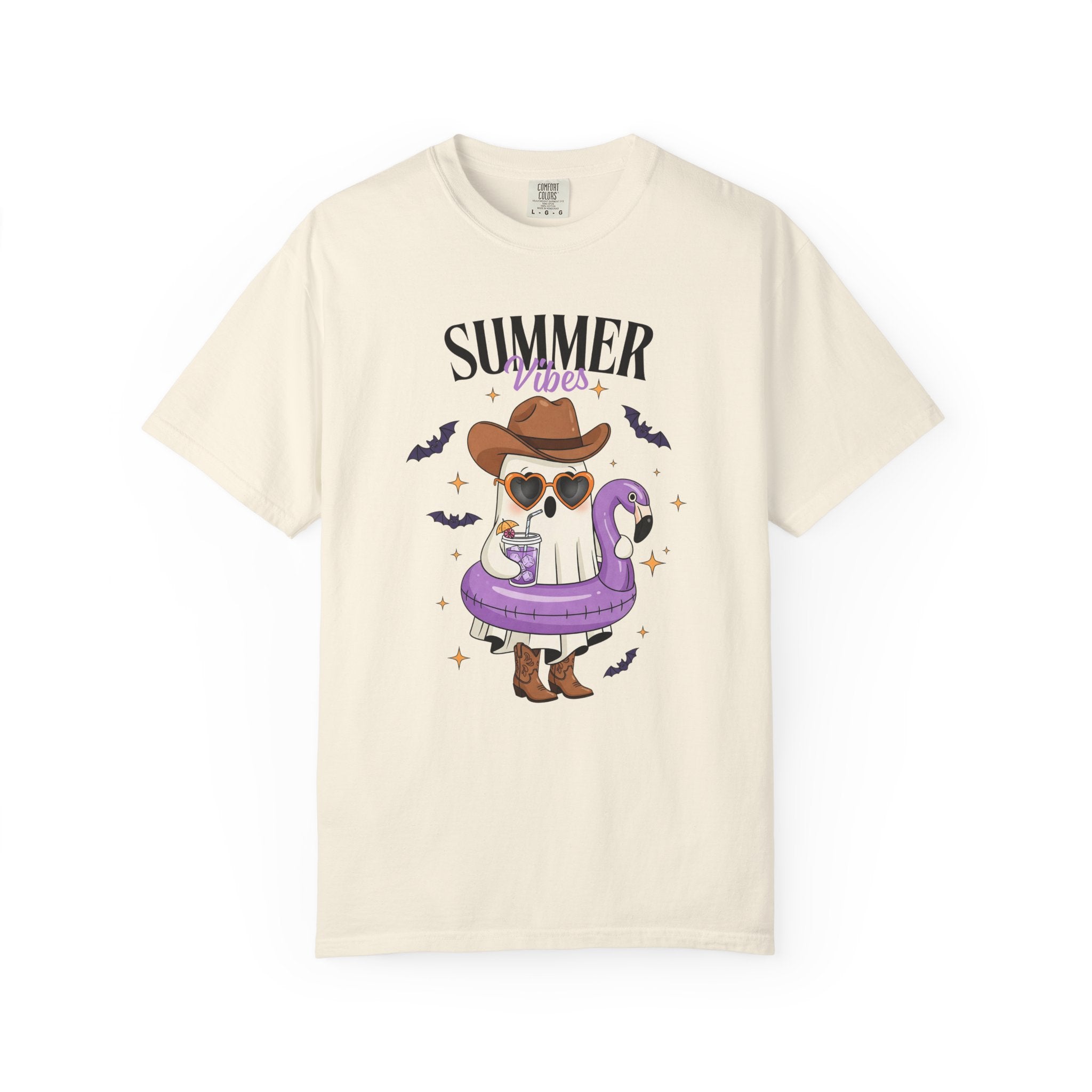 Spooky Summer Ghost T-Shirt — Cute Cowboy Hat & Sunglasses Funny Tee - Midnight Eye, LLC
