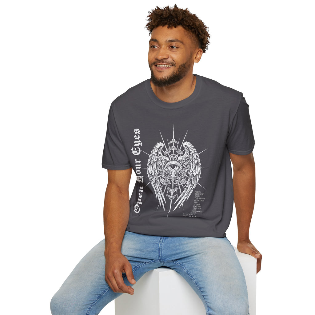Wings and Eyes Graphic T-Shirt - Streetwear T-Shirt - Gothic Tee - Dark Aesthetic Tee - Mystical T-Shirt - Midnight Eye, LLC
