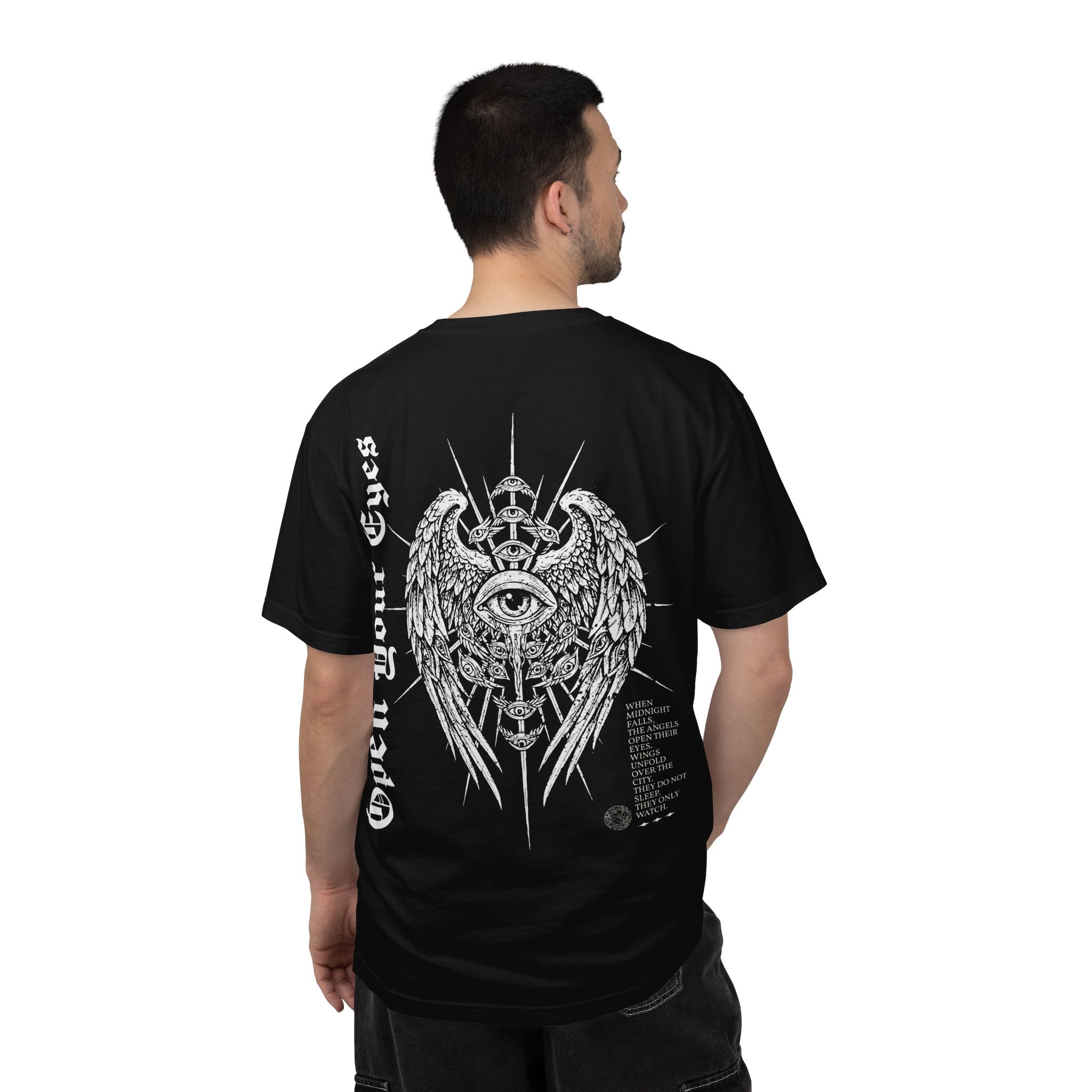 Winged - Eye & Red Rose Graphic T-Shirt - Gothic Tee - Rock Band T-Shirt - Streetwear T-Shirt - Midnight Eye, LLC