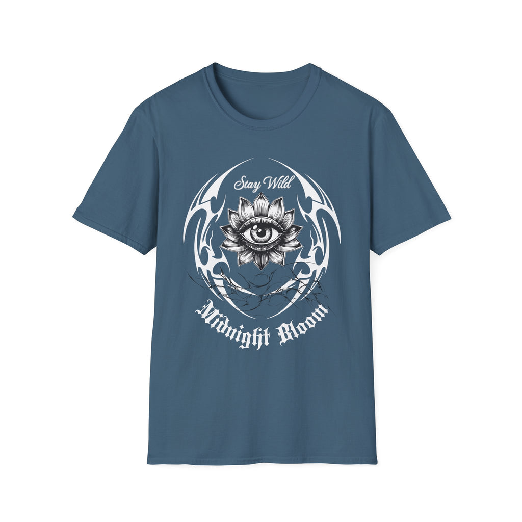 Stay Wild Midnight Moon T-Shirt — Mystical Lotus Eye Graphic Tee - Goth Tee- Dark Aesthetic T-Shirt