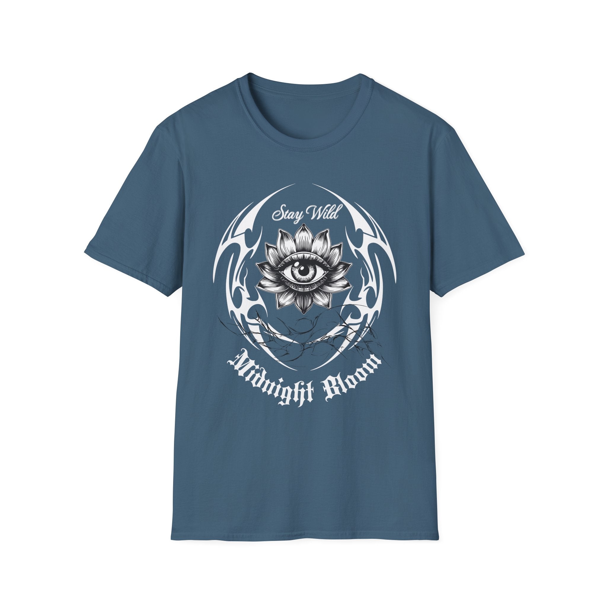 Stay Wild Midnight Moon T-Shirt — Mystical Lotus Eye Graphic Tee - Goth Tee- Dark Aesthetic T-Shirt