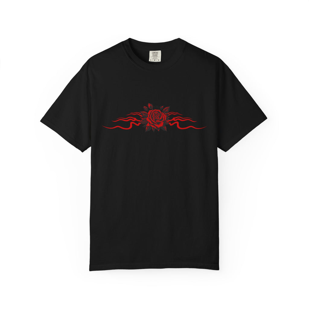 Winged-Eye Graphic Tee — Third Eye Rock Band Shirt - Streetwear Tee - Gothic Red Rose T-Shirt. Midnight Eye, LLC