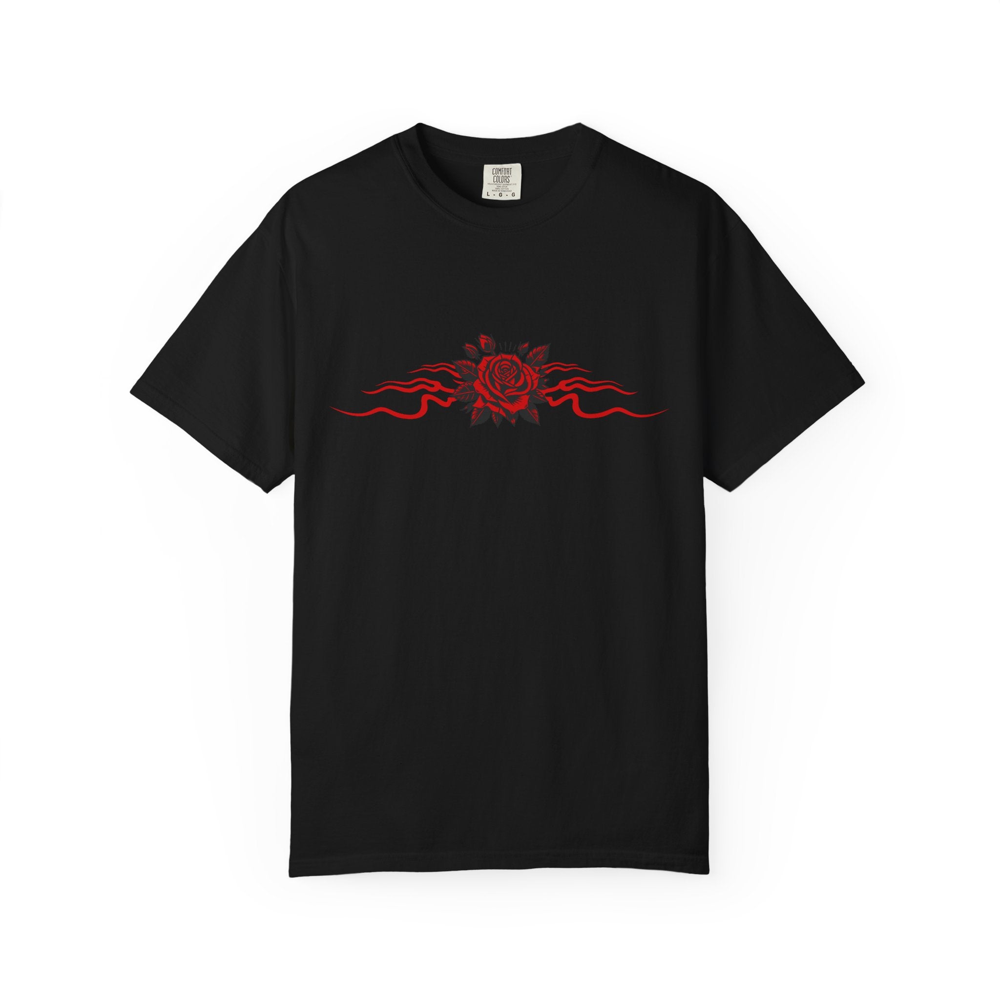 Winged-Eye Graphic Tee — Third Eye Rock Band Shirt - Streetwear Tee - Gothic Red Rose T-Shirt. Midnight Eye, LLC