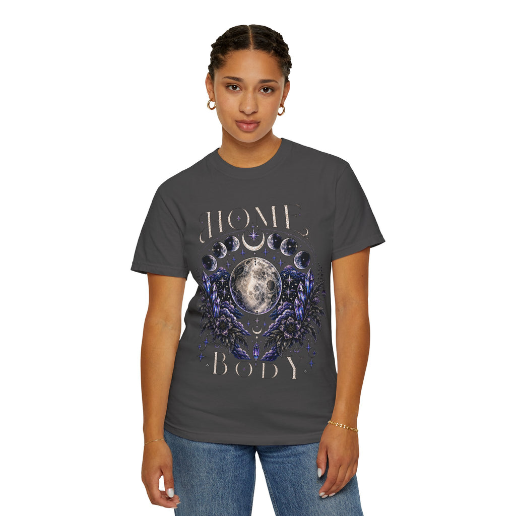 Moon Phases T-Shirt — “Home Body” Lunar Graphic Tee