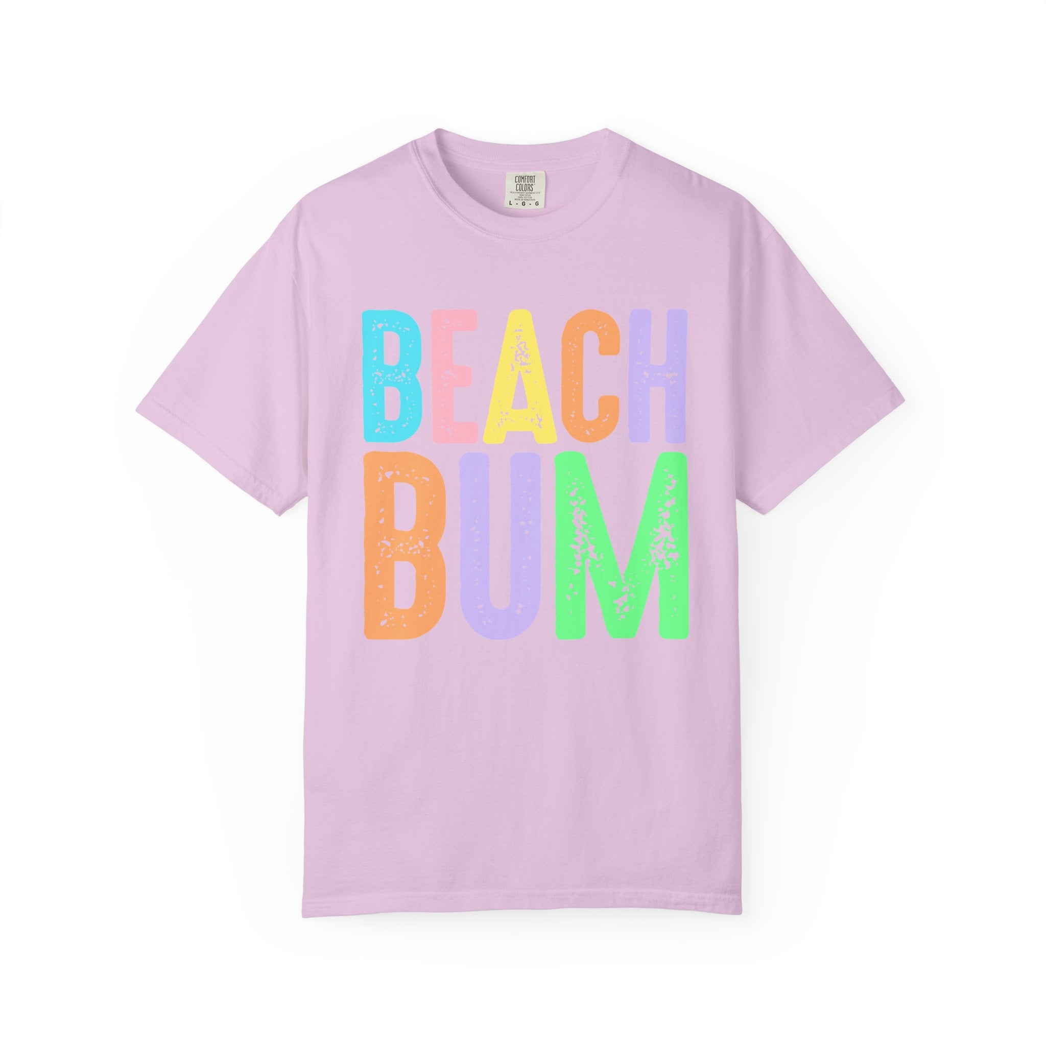 Beach Bum Summer T-Shirt — Bright Colorful Beach Tee. Midnight Eye, LLC