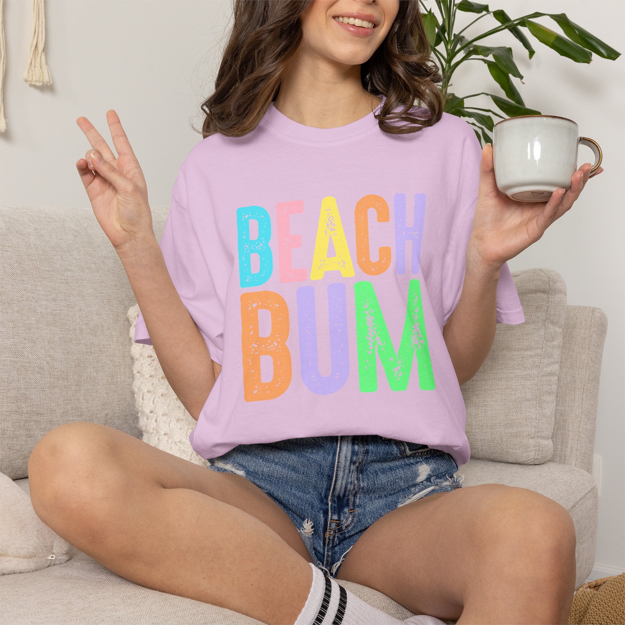 Beach Bum Summer T-Shirt — Bright Colorful Beach Tee - Midnight Eye, LLC